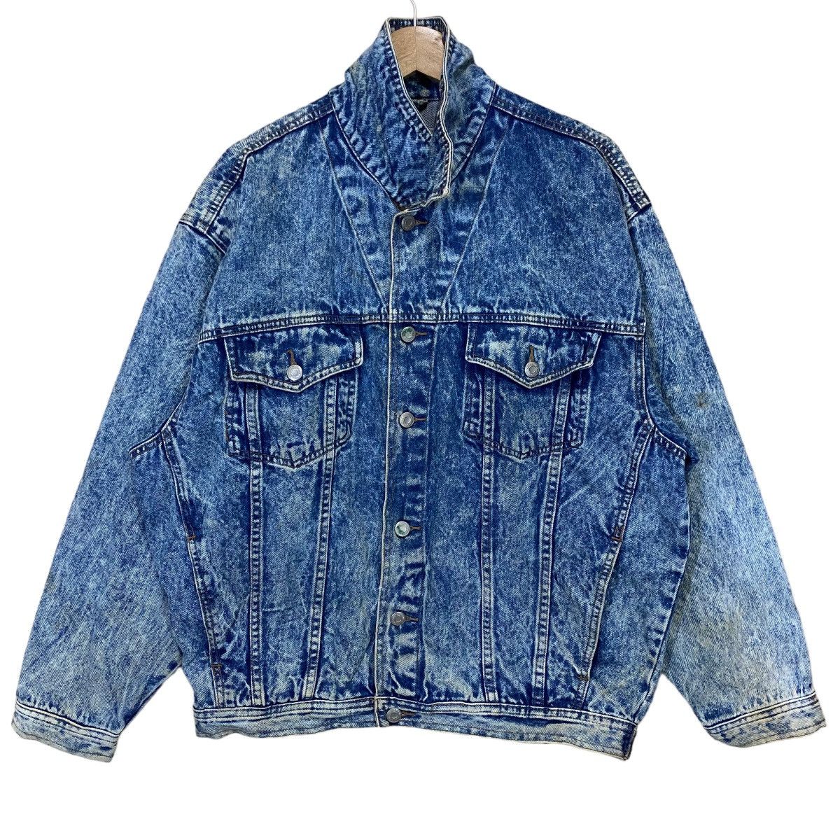 Japanese Brand VINTAGE SUPERWASHDENIM ACID WASH 13oz DENIM JACKET Size US M / EU 48-50 / 2 - 1 Thumbnail