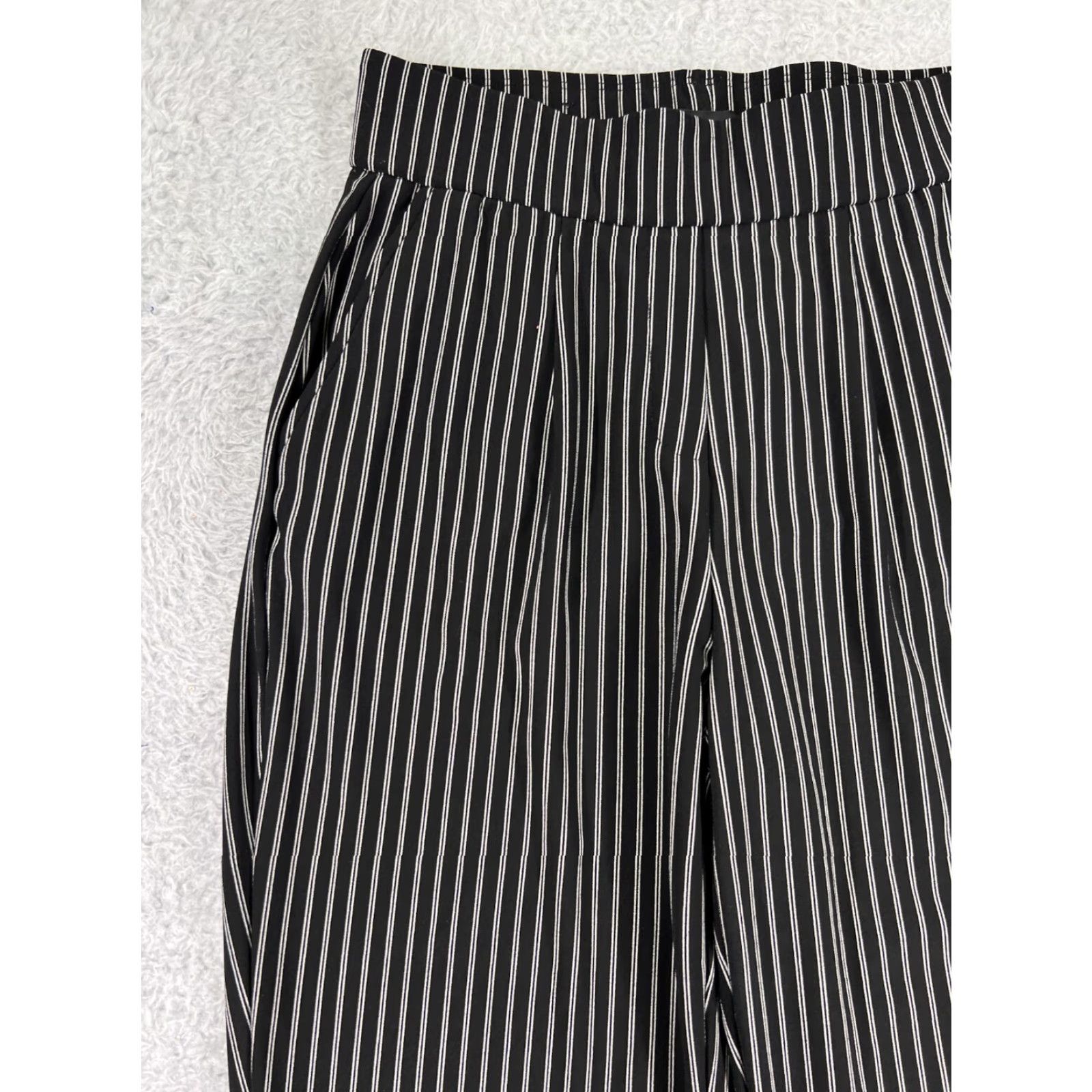 Vintage Hilary Radley Pants Women XS Black White Stripe Pleated Pockets Stretch Size 26" / US 2 / IT 38 - 6 Thumbnail