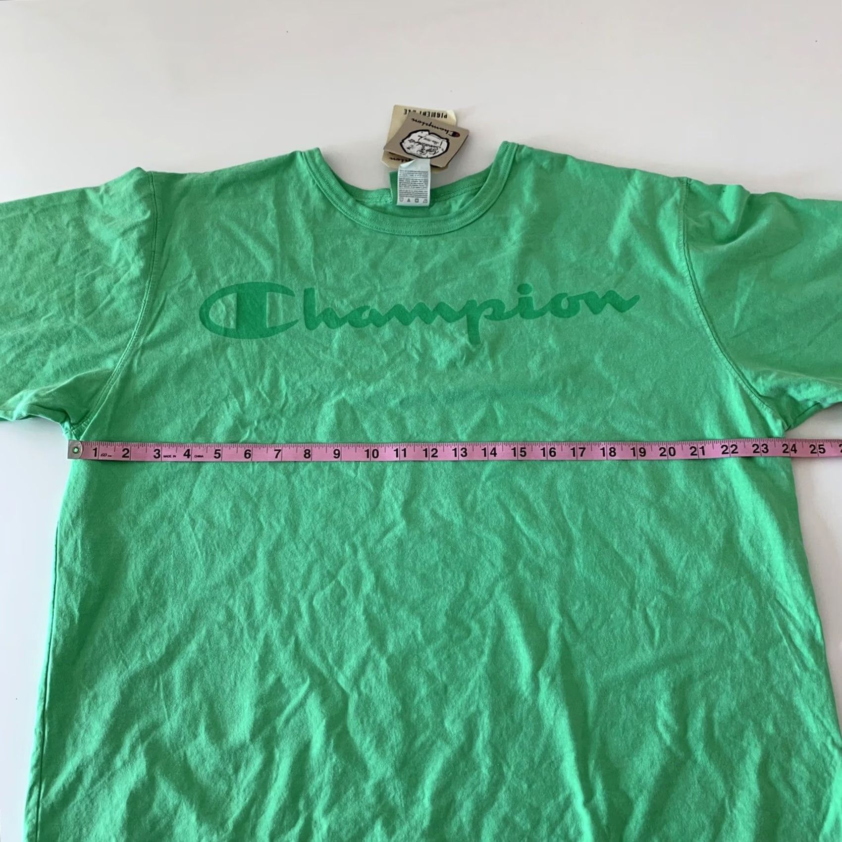Champion Champion Pigment Dyed Heritage Spell Out Men's T Shirt Green 2XL Size US XXL / EU 58 / 5 - 7 Thumbnail