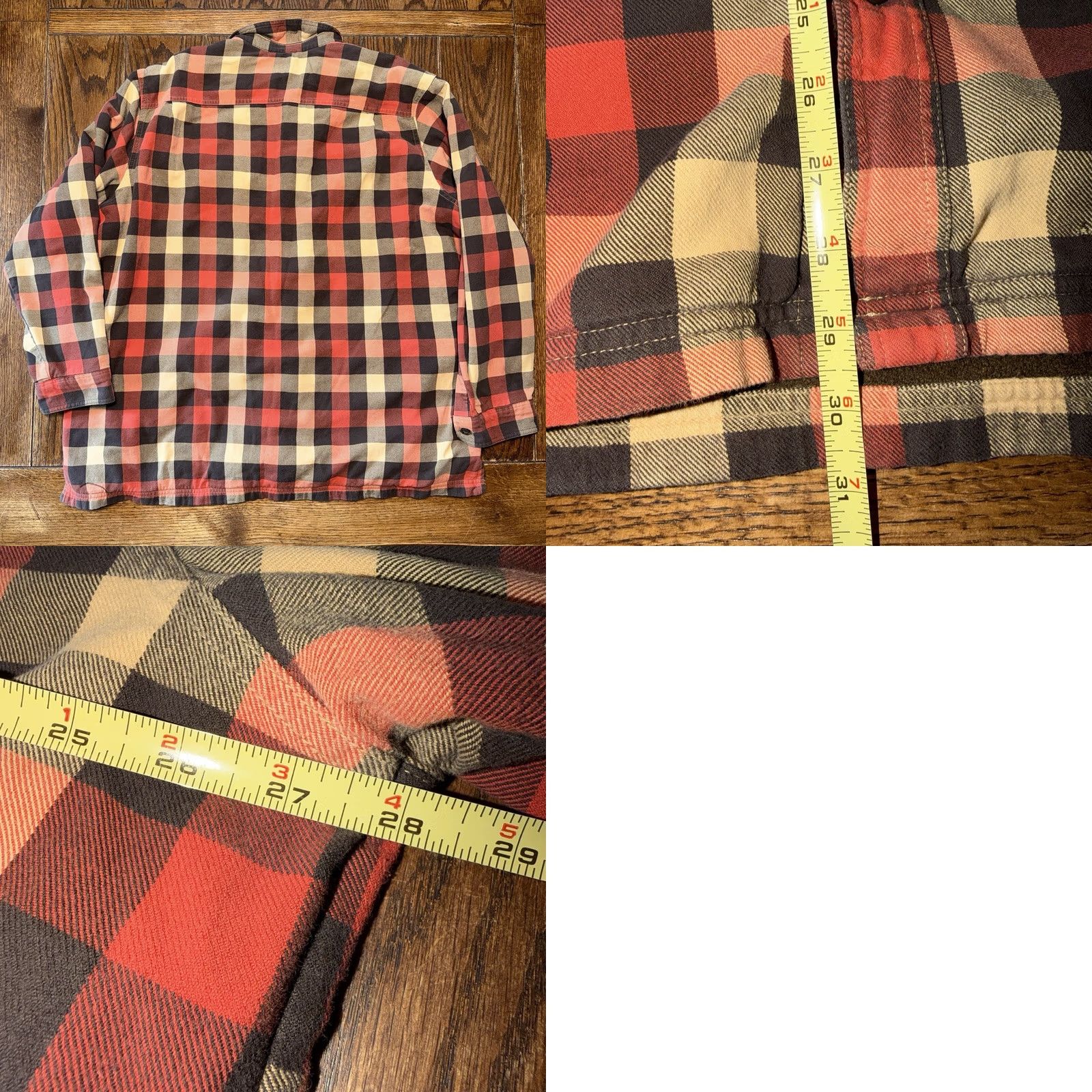 Vintage VINTAGE LL Bean Shacket Mens XXL Red Beige Black Plaid Fleece Lined Flannel Shirt Size US XXL / EU 58 / 5 - 8 Thumbnail