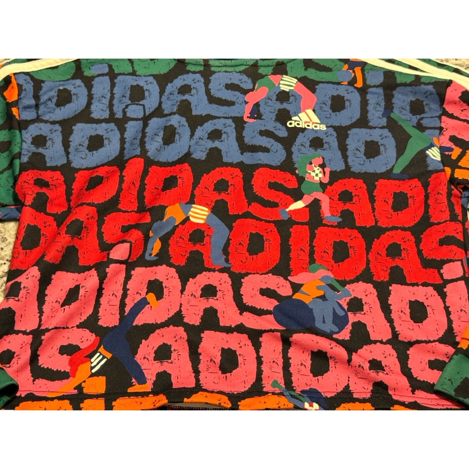Adidas Adidas x Farm Rio Hoodie Small XS Cropped 3-Stripes Multicolor Logo 80s 90s Athleisure Womens Hoodie Size XS / US 0-2 / IT 36-38 - 2 Thumbnail
