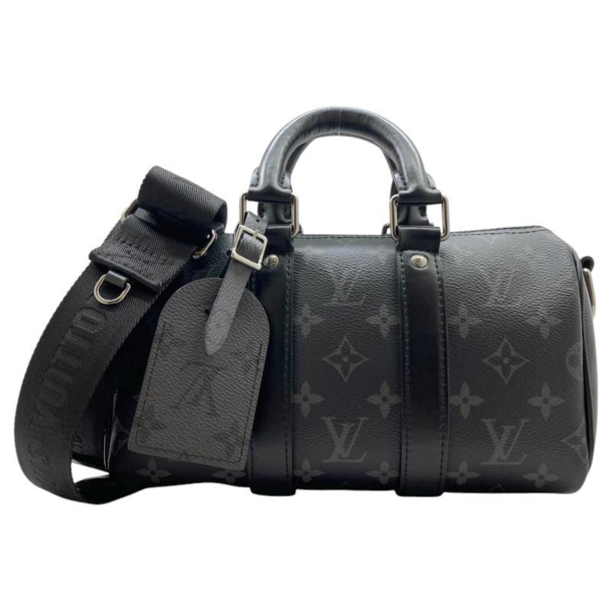 Louis Vuitton Monogram Eclipse Keepall Bandouliere 25 M46271 Coated Canvas Rfid Shoulder Bag Boston Men's Women's in Black