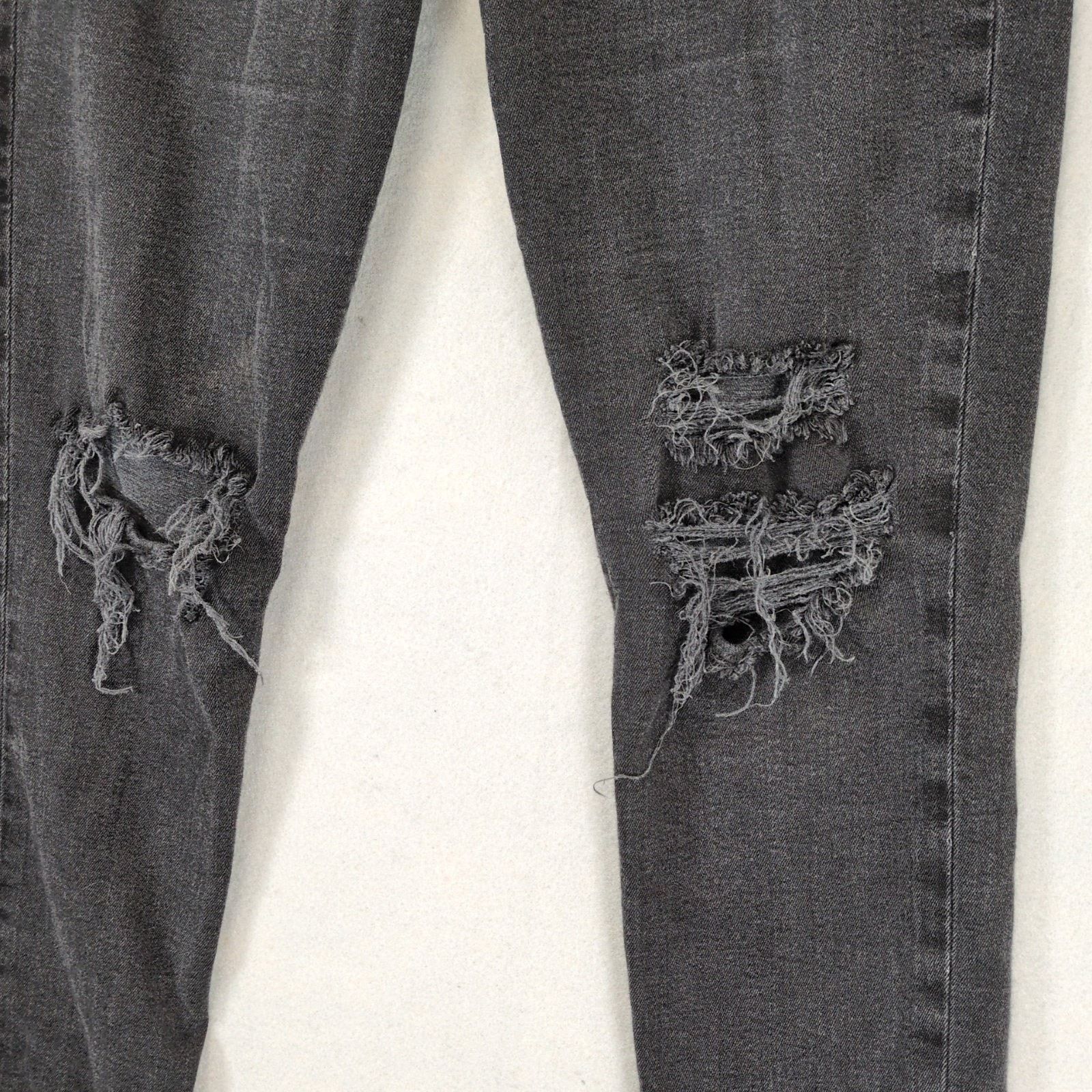 Joe's Joe's Jeans Sz 29 Black Denim High Rise Skinny Ankle Raw Hem Size 29" - 4 Thumbnail