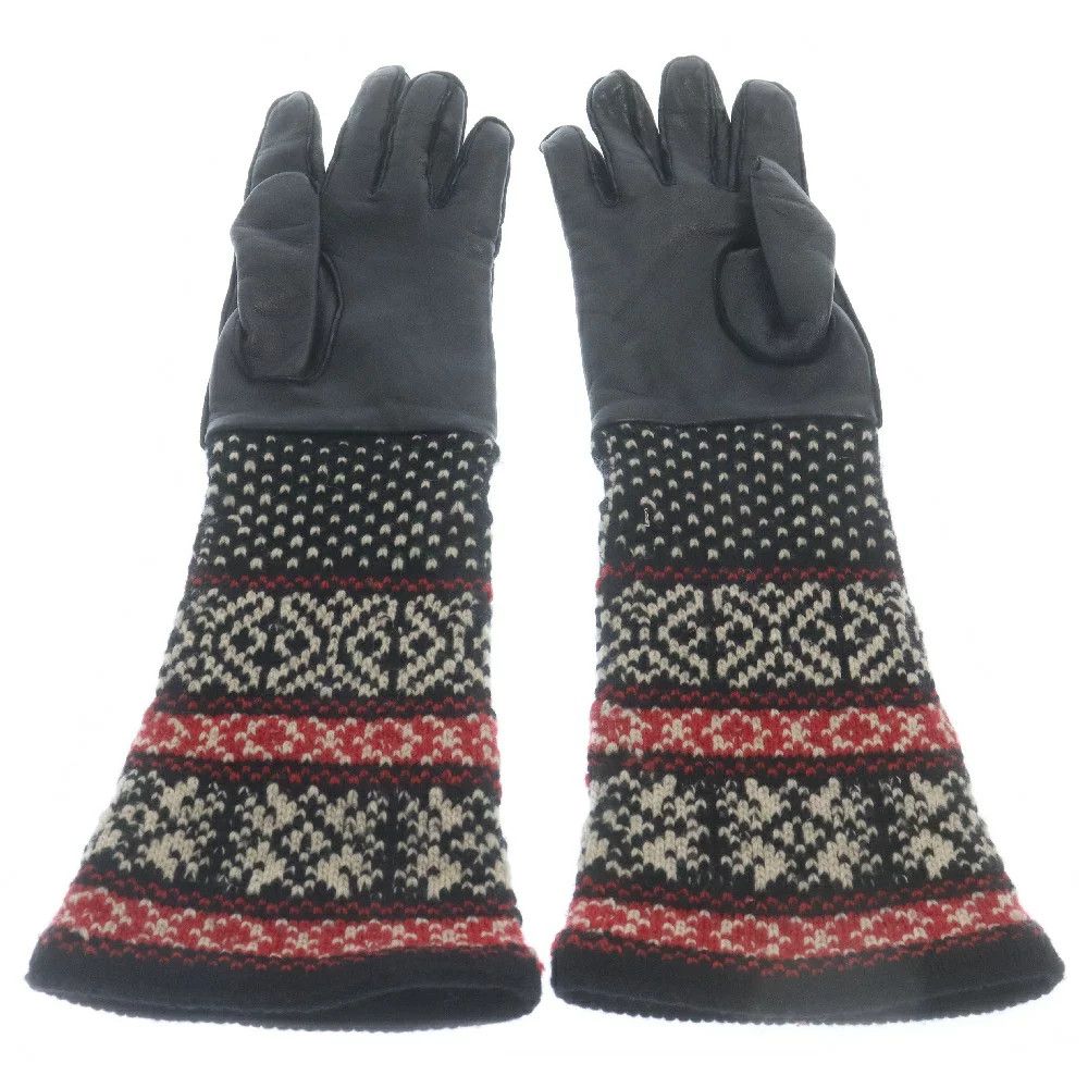 Yohji Yamamoto Yohji Yamamoto POUR HOMME 20AW leather switching gloves Size ONE SIZE - 2 Thumbnail