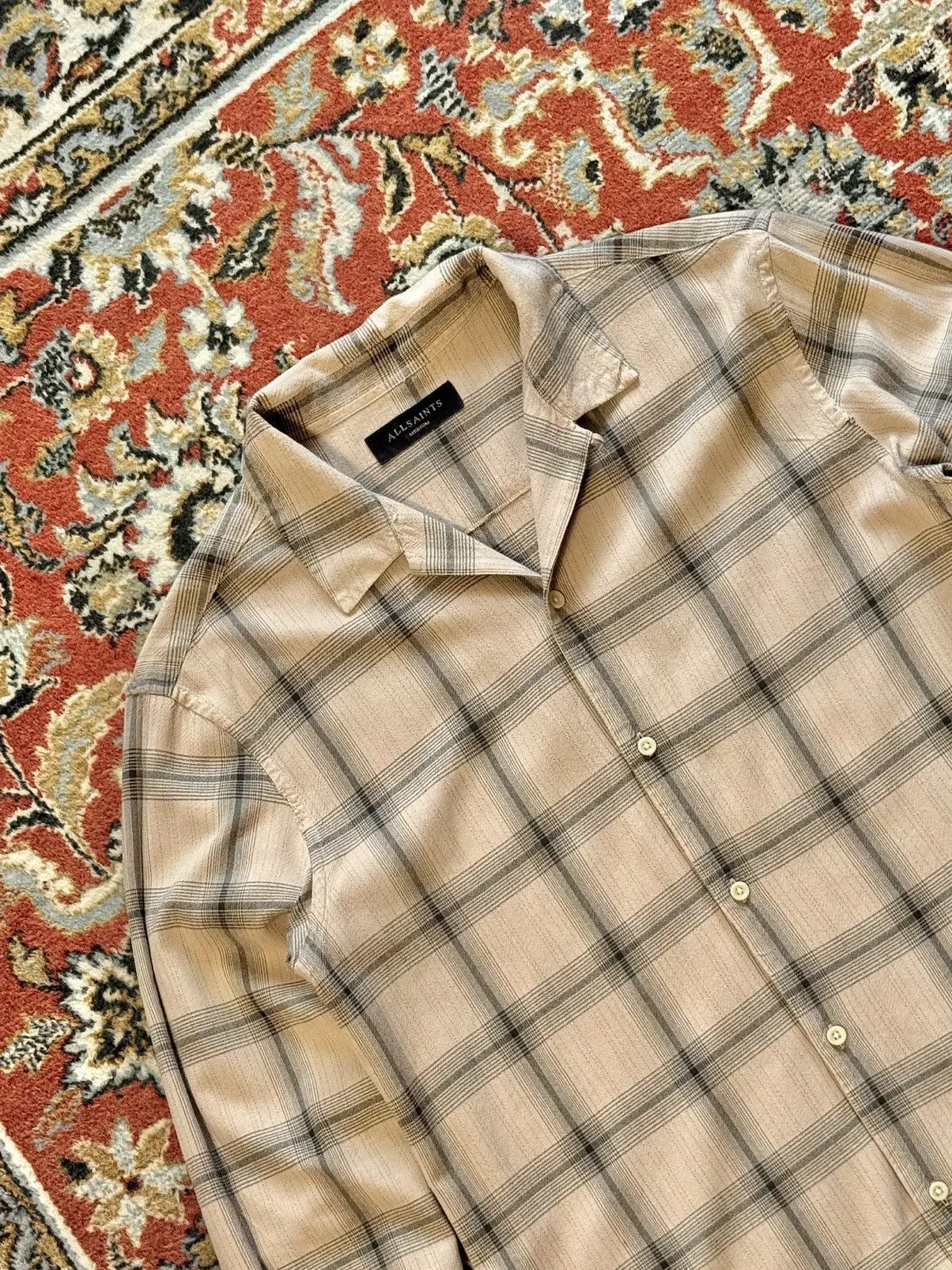 Allsaints Allsaints Flannel Distressed Check Long Sleeve Shirt Size US M / EU 48-50 / 2 - 7 Thumbnail