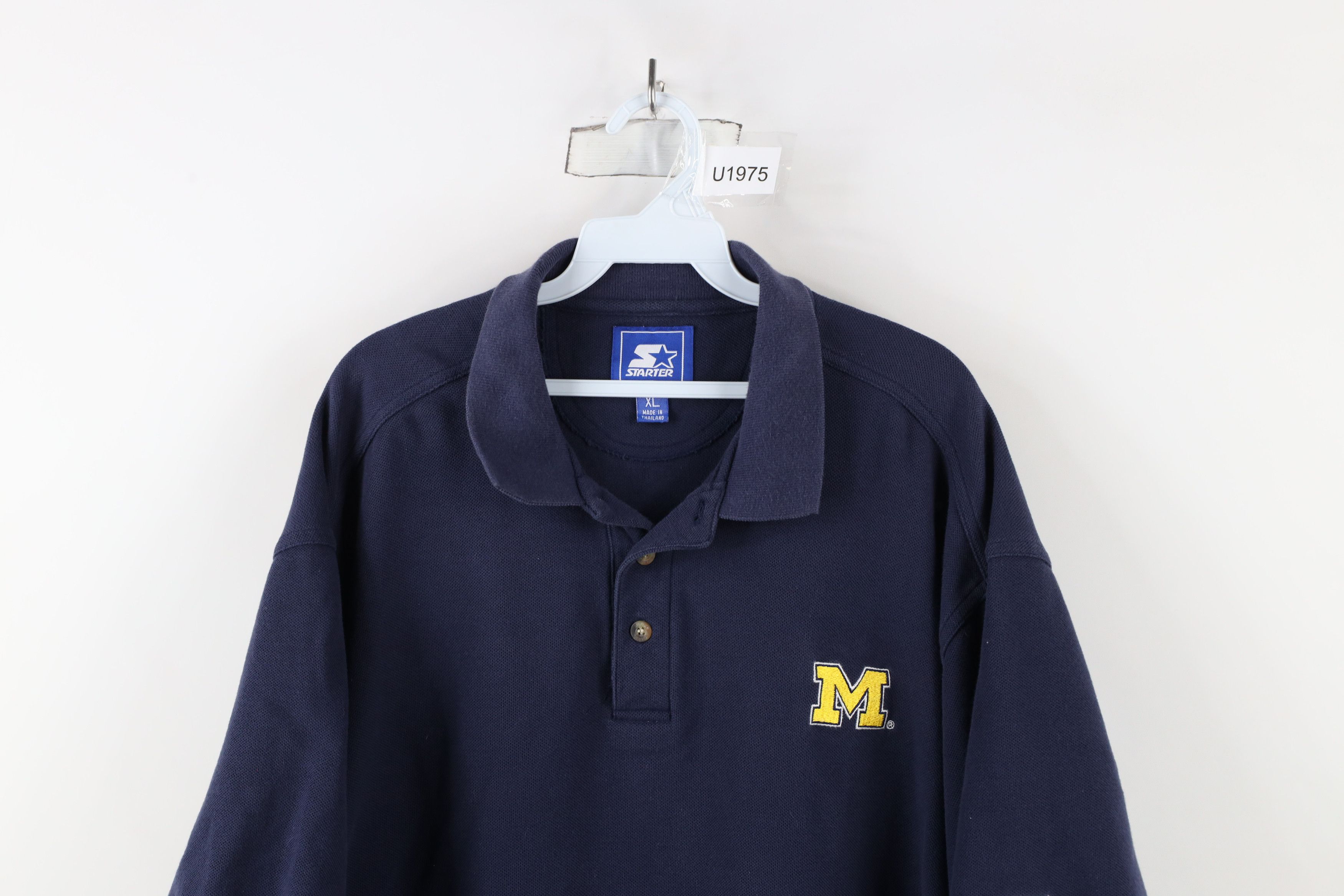 Starter × Vintage Vintage 90s Starter M University of Michigan Polo Shirt Size US L / EU 52-54 / 3 - 2 Thumbnail