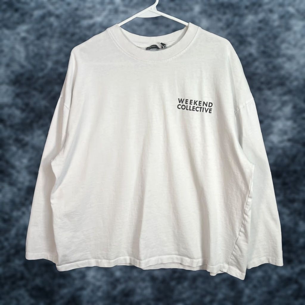 Asos ASOS Design Weekend Collective White Graphic Long Sleeve T-Shirt Womens Medium Size M / US 6-8 / IT 42-44 - 1 Thumbnail