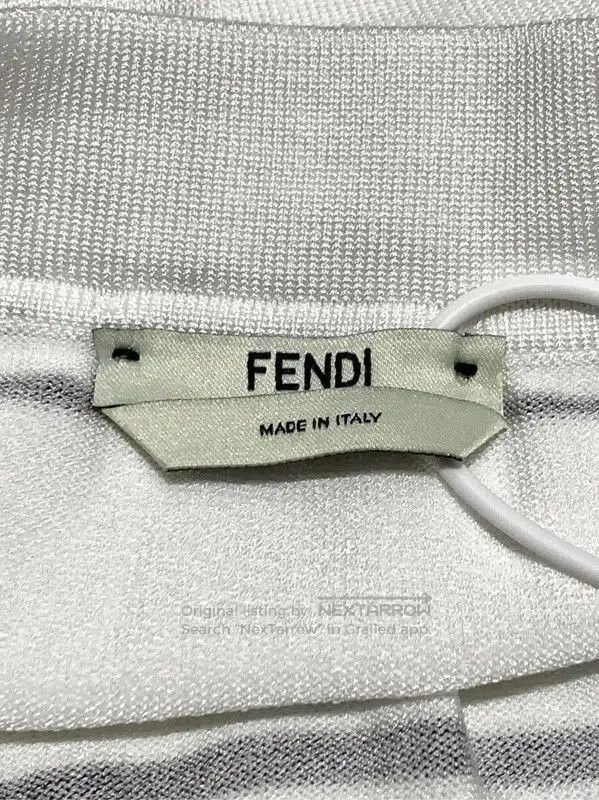 Fendi Fendi White Cotton Midi Skirt with Stripes . Size 26" / US 2 / IT 38 - 5 Thumbnail