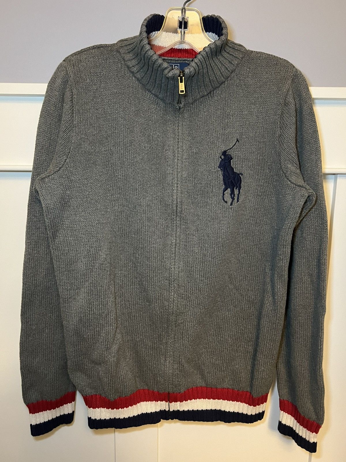 Polo Ralph Lauren Vintage Polo Ralph Lauren big pony knit zip-up sweater Size US XL / EU 56 / 4 - 3 Thumbnail