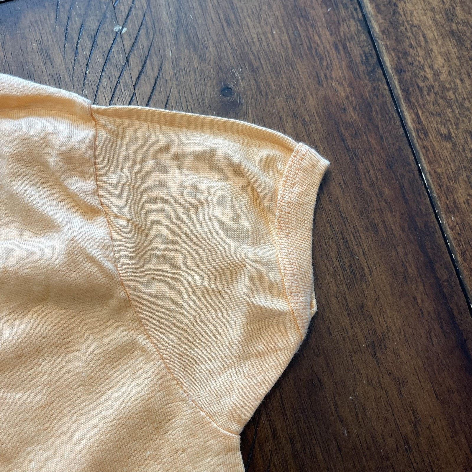 Vintage Permanent Press Shirt Womens M Peach Orange Soft Crewneck Size M / US 6-8 / IT 42-44 - 4 Thumbnail