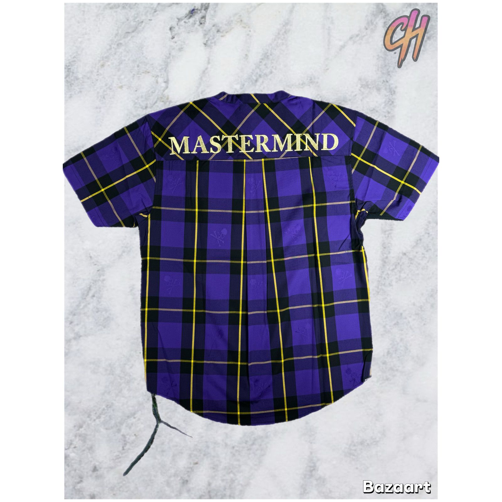 Mastermind Japan Mastermind Vs.Bape Purple Color Check S/S T-Shirt Size Small Size US S / EU 44-46 / 1 - 2 Thumbnail