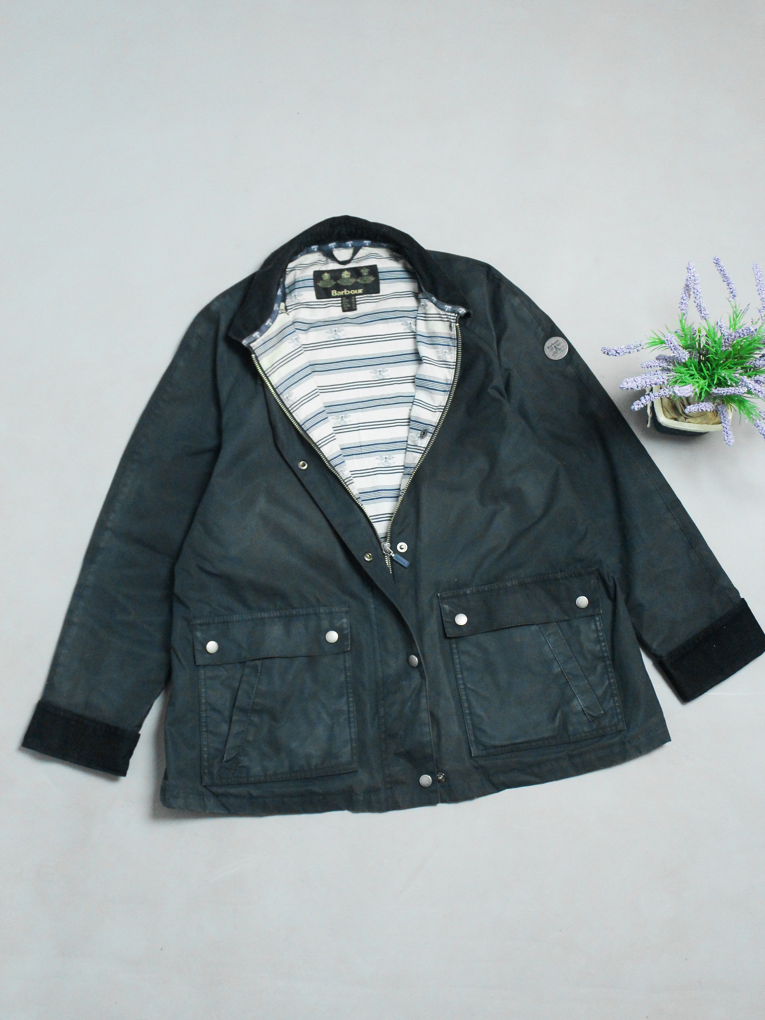 Barbour BARBOUR RIEF WAXED JACKET WOMENS BLUE WAX L Size XL / US 12-14 / IT 48-50 - 2 Thumbnail