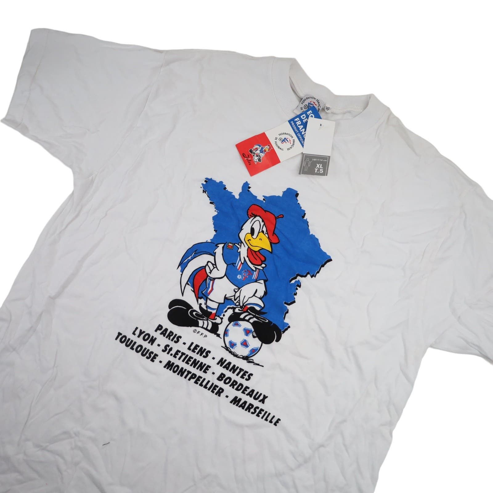 Vintage Vintage NWT Federation of France Football Graphic T Shirt Size US XL / EU 56 / 4 - 2 Preview