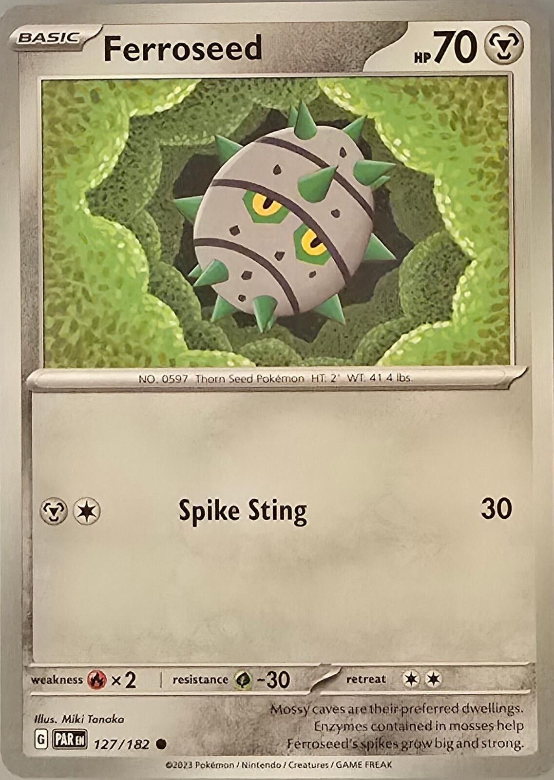Pokemon Ferroseed Pokémon card from Paradox Rift Size ONE SIZE - 1 Thumbnail