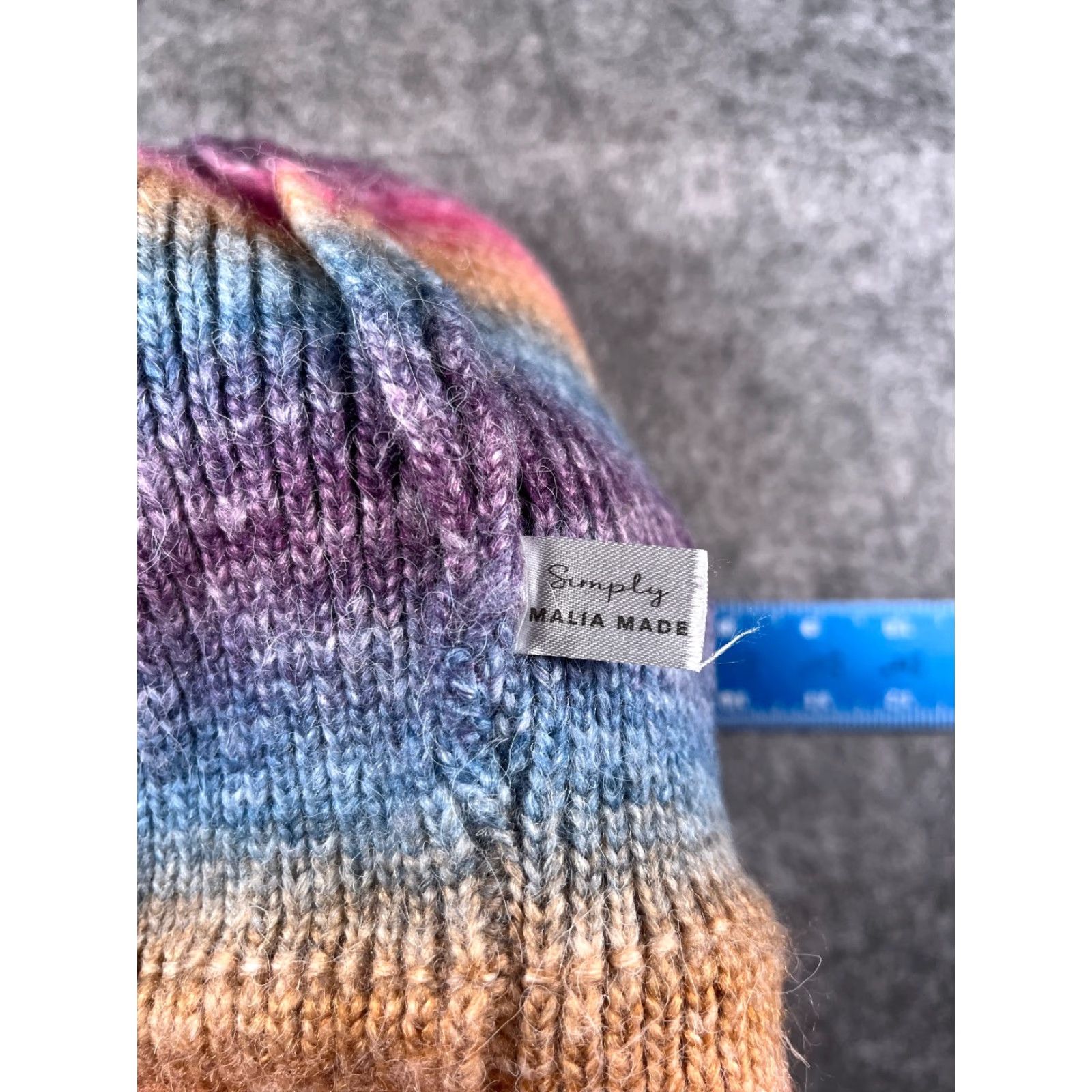 Vintage Simply Malia Made Beanie Women One Size Pink Orange Purple Knit Acrylic Ombre Hat Womens Beanie Size ONE SIZE - 7 Thumbnail