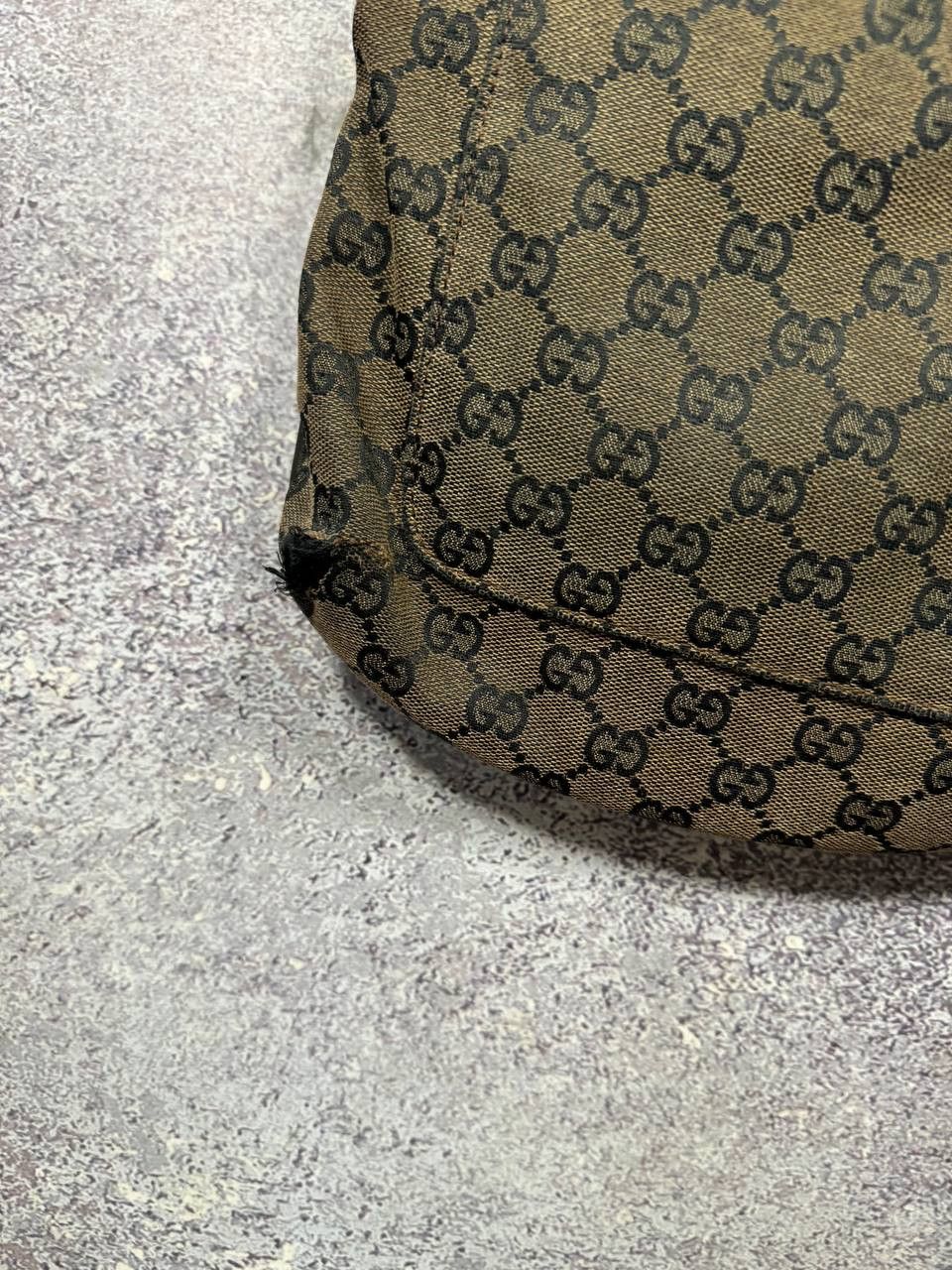Gucci GUCCI GG Canvas Shoulder Bag Beige Dark Brown Auth Size ONE SIZE - 7 Thumbnail