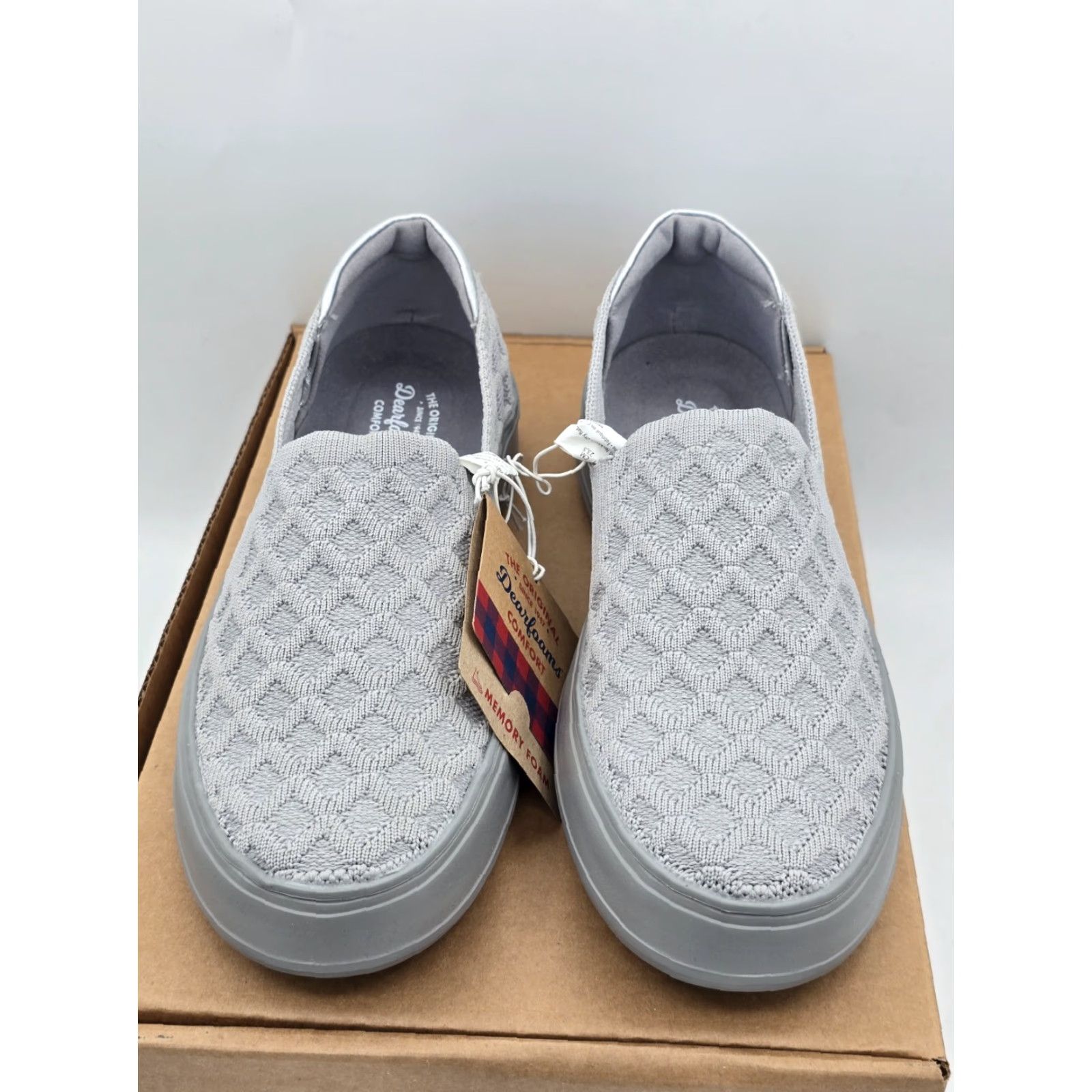 Vintage DEARFOAMS Women's 6.5 Comfort Slip-On Sneaker Gray Casual Sophie Boxer Style Size US 7 / IT 37 - 3 Thumbnail