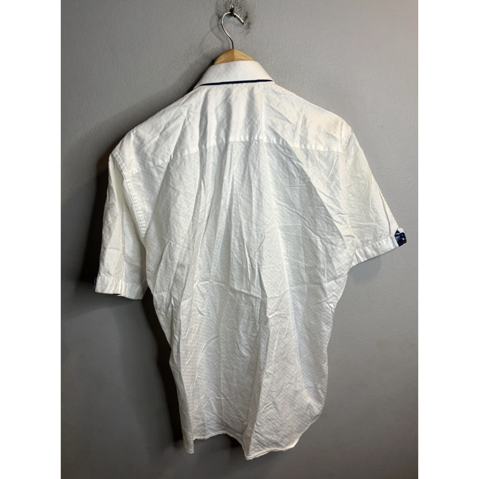 Maceoo Maceoo Shirt Mens Large White Short Sleeve Button Up Contrast Trim Casual Size US L / EU 52-54 / 3 - 4 Thumbnail