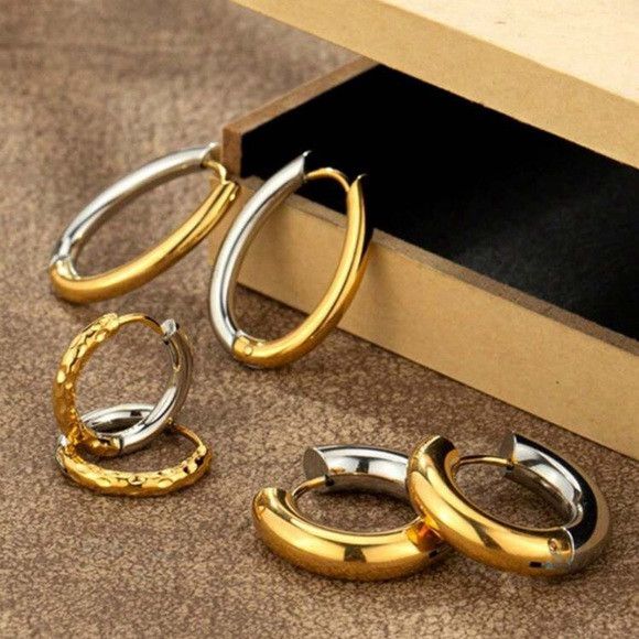 Other 3Pcs/Set Women Stainless Steel Earrings Size ONE SIZE - 1 Thumbnail