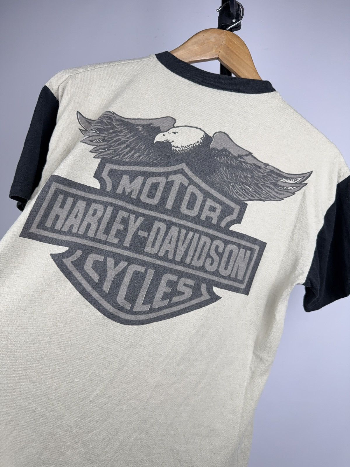 Harley Davidson Vintage 90s Harley Davidson Eagle Ringer Moto Biker T Shirt Size US S / EU 44-46 / 1 - 13 Thumbnail