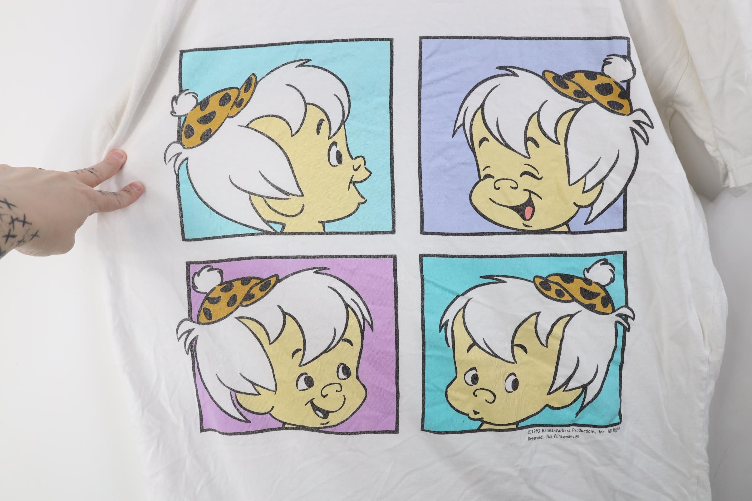 Vintage Vintage 90s Flintstones Bamm Night Sleeping T-Shirt Cotton Size ONE SIZE - 4 Thumbnail