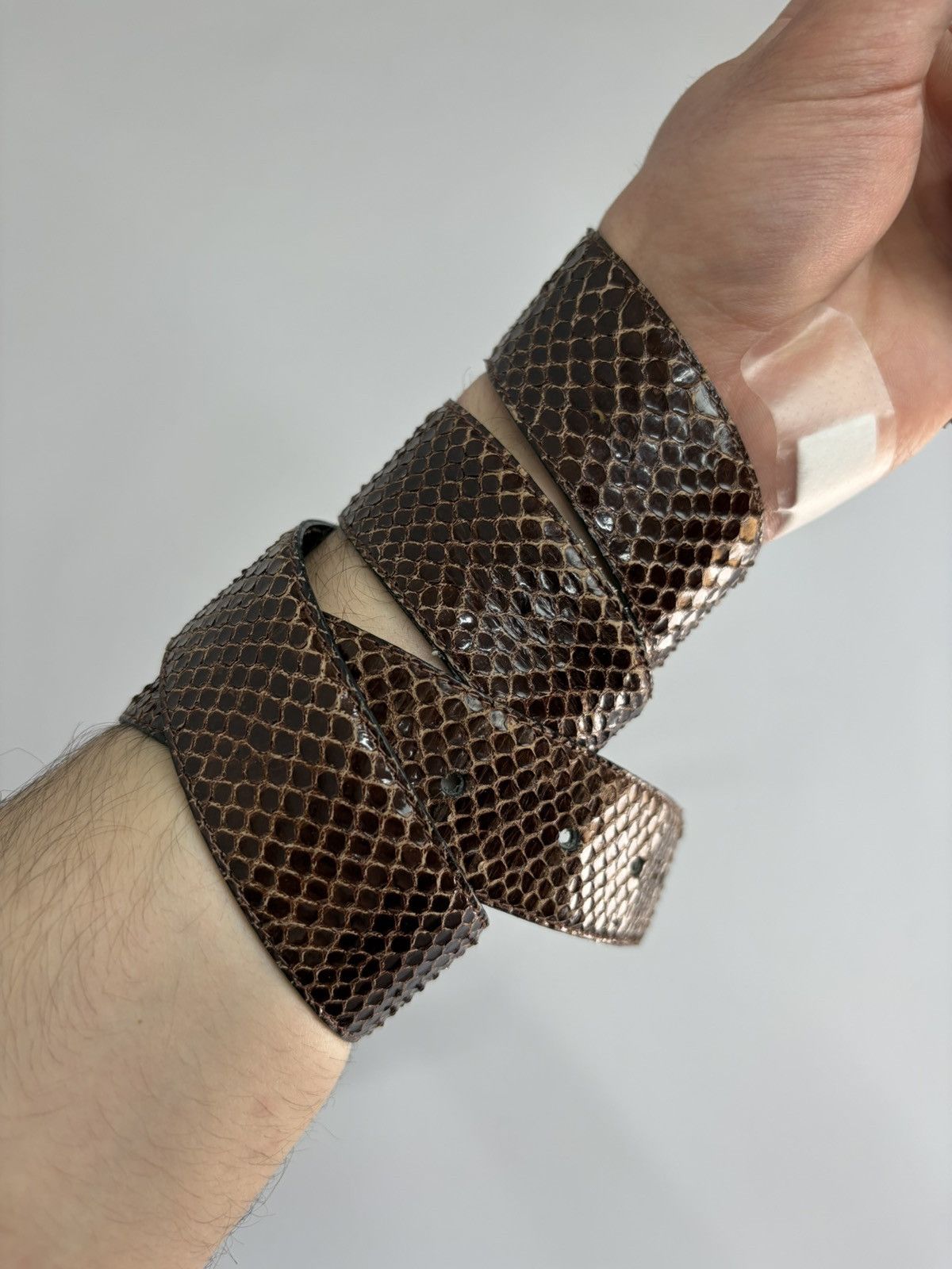 Hysteric Glamour Gothic Leather Belt with Sculpted Metal Panels LGB Vibe Size 32 - 2 Thumbnail
