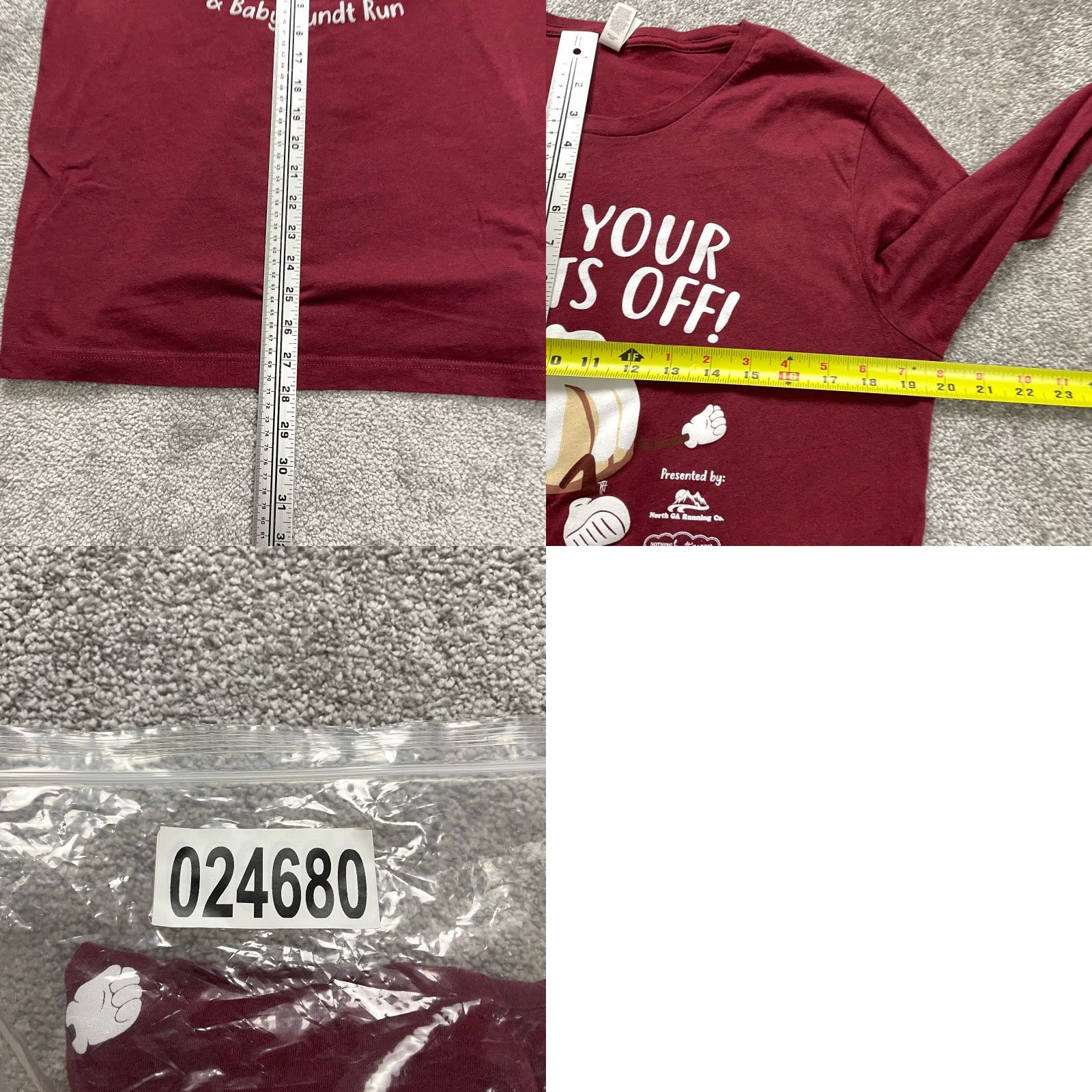 Vintage Bella + Canvas Shirt Unisex L Maroon Long Sleeve Crew Neck Graphic T-Shirt Casual Top Size US L / EU 52-54 / 3 - 8 Thumbnail