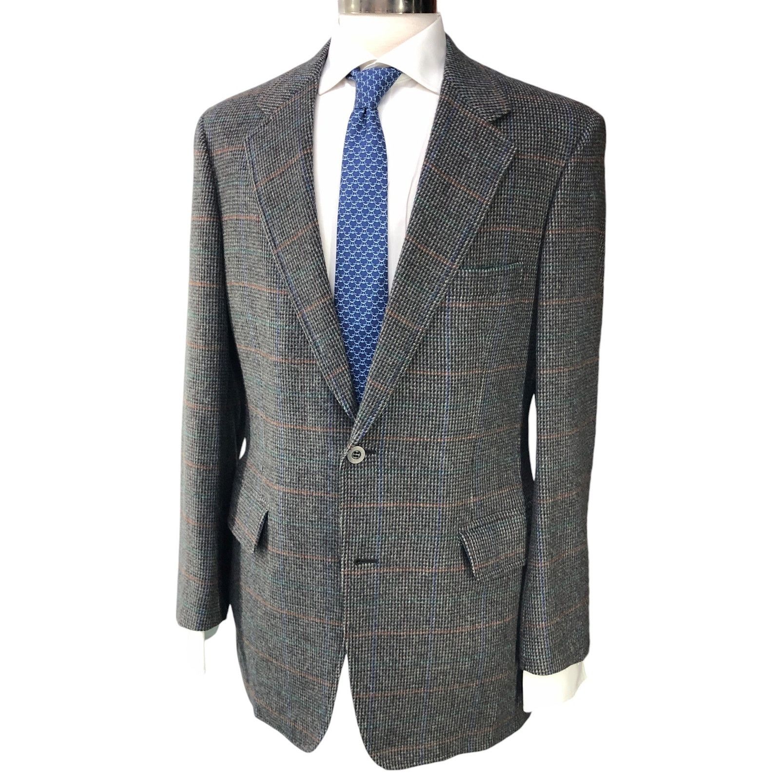 Other Bespoke Mens Size 40L Sport Coat Cashmere Windowpane Vintage Size 40L - 1 Thumbnail