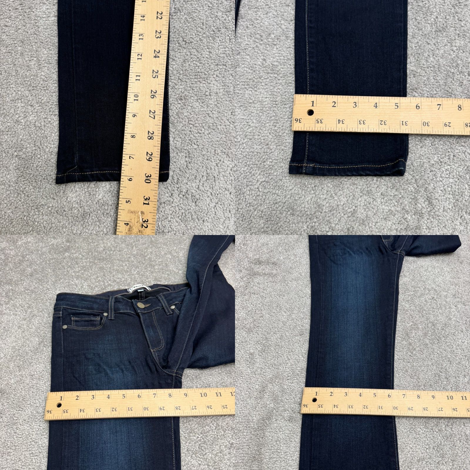 Paige Paige Skyline Jeans Womens 27 Skinny Denim Black Dark Wash Mid Rise 5-Pocket Stretch Size 26" / US 2 / IT 38 - 9 Thumbnail