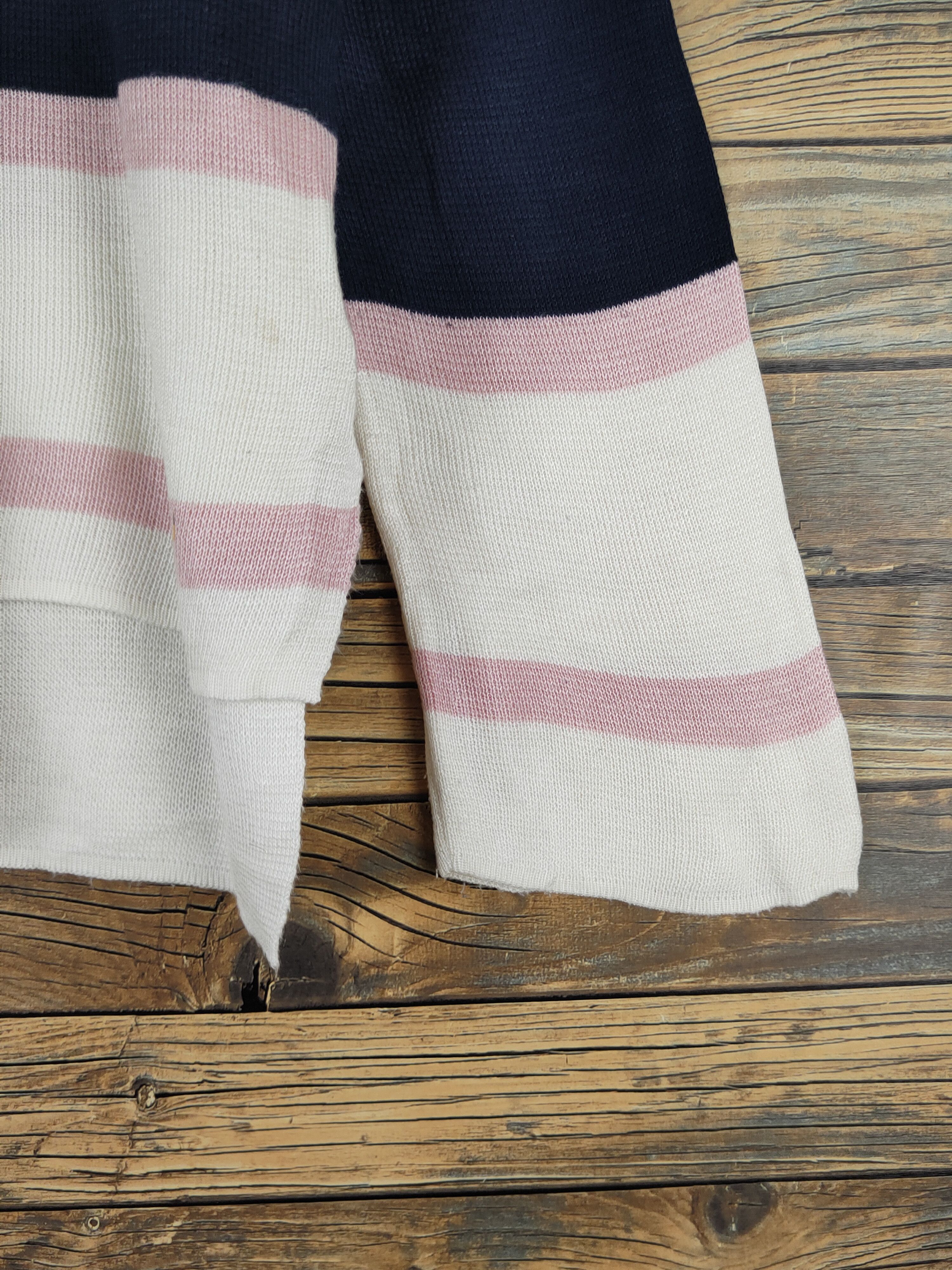 Japanese Brand Ingni Pink Ivory Stripe Knitwear Long Sleeve T-shirts #W2024 Size M / US 6-8 / IT 42-44 - 6 Thumbnail