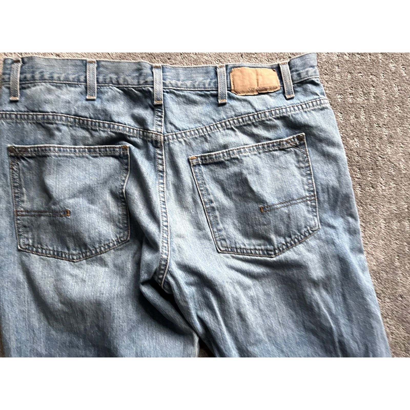 Calvin Klein Calvin Klein Jeans Men Straight Inseam 30” Blue 38 Relaxed Fit Denim Mid Rise Zip Button Logo Cotton Size US 38 / EU 54 - 4 Thumbnail