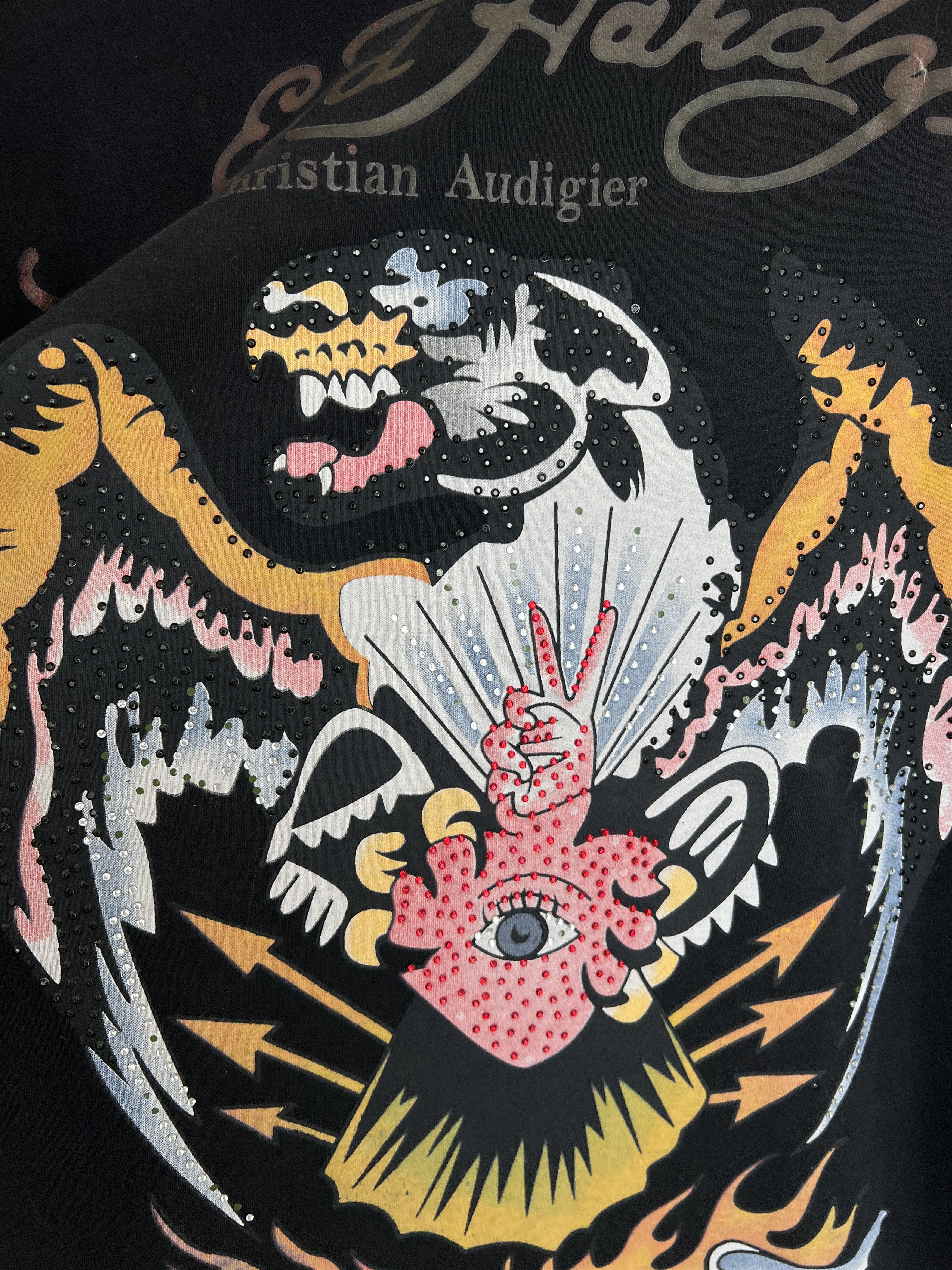 Ed Hardy Ed Hardy Superstar Rhinestones vintage printed t shirt tee Size US XL / EU 56 / 4 - 5 Thumbnail