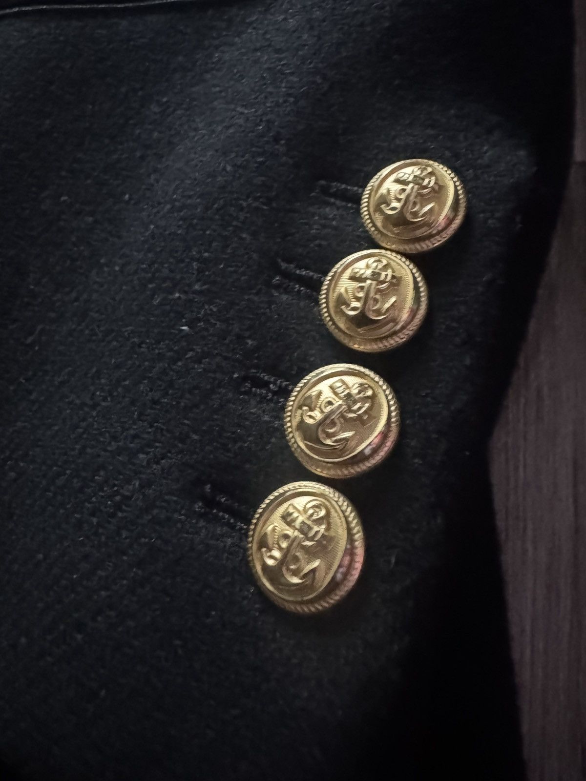 The Kooples THE KOOPLES Gold Button Military Coat in Black Wool Size US L / EU 52-54 / 3 - 4 Thumbnail