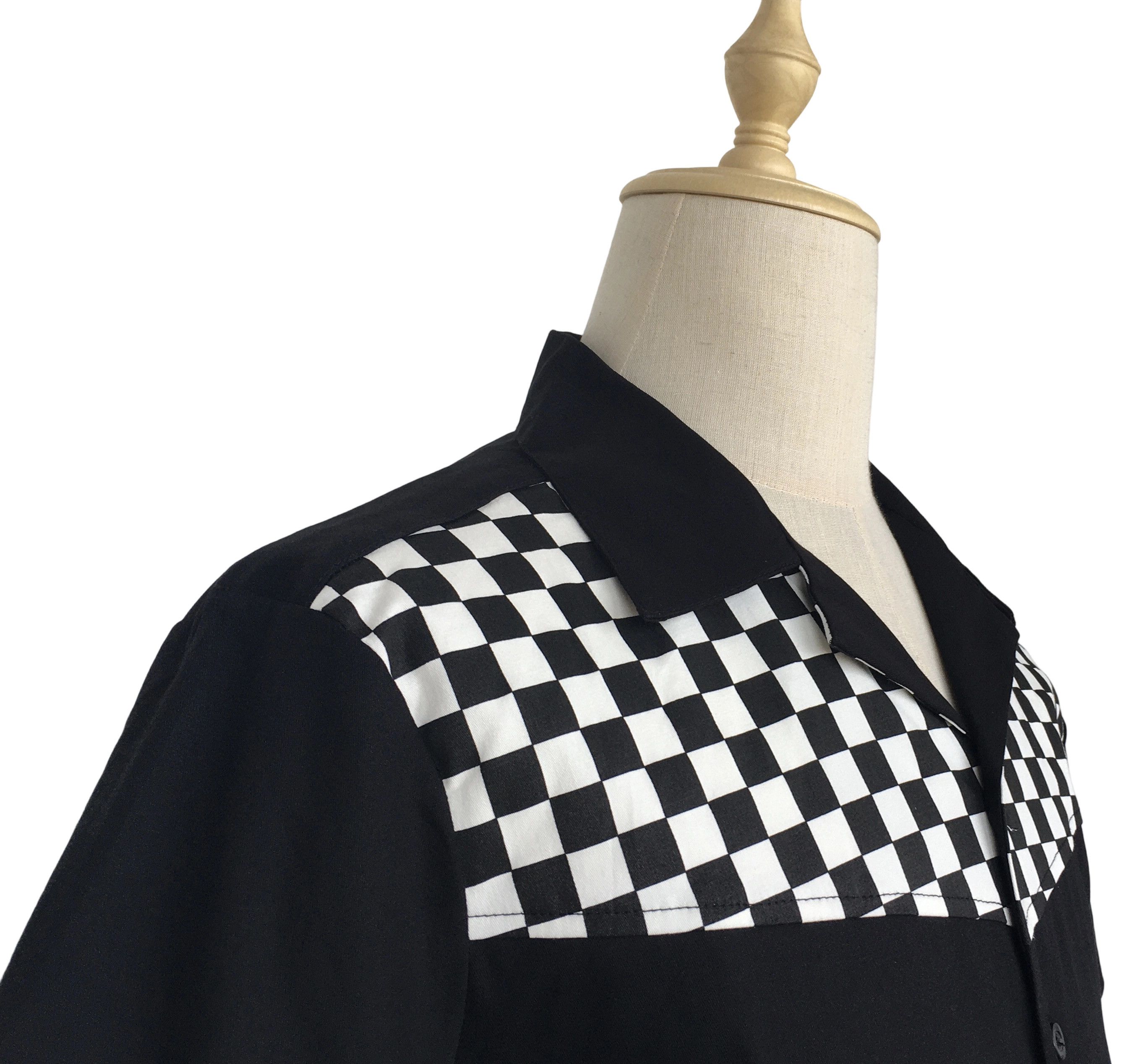 Other Black Men Shirts Vintage Style Contrast Mosaic Print Size US XXL / EU 58 / 5 - 5 Thumbnail
