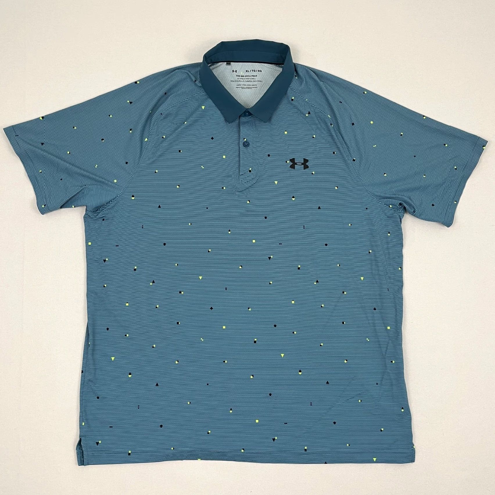 Under Armour Under Armour Shirt Mens XL Blue Geometric Stripe Polo Golf Performance Size US XL / EU 56 / 4 - 4 Thumbnail