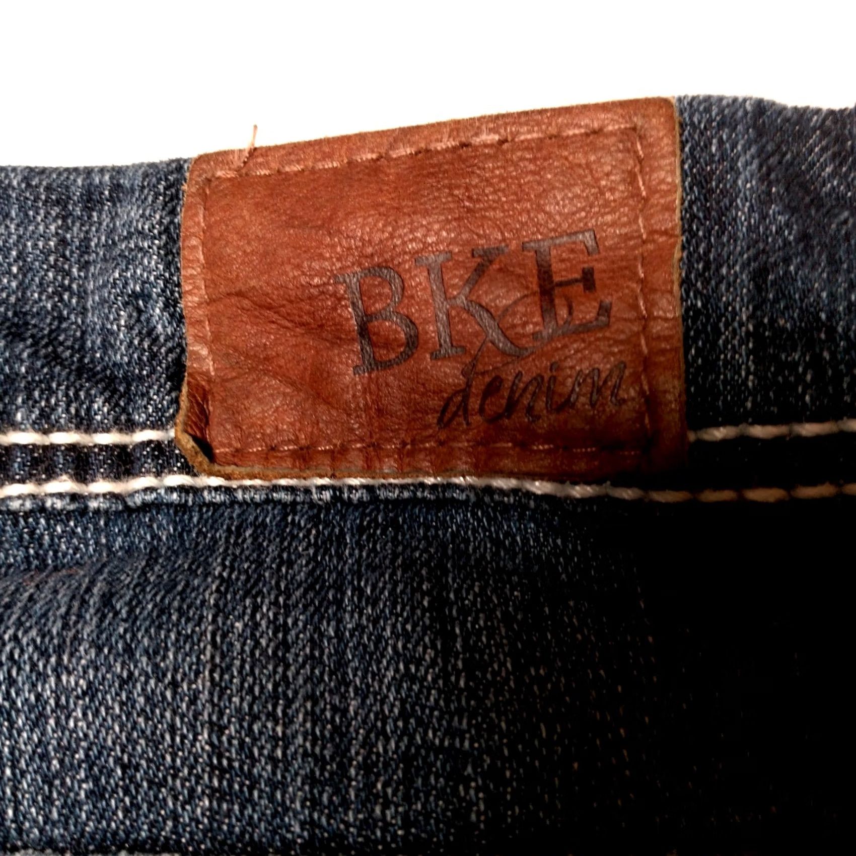 BKE BKE Jeans Woman 32L Denim Bootcut Regular 5-Pocket Blue Whiskering White Stitching Dark Wash Distressed look - Buckle Bke Payton Size 24" / US 00 / IT 34 - 3 Thumbnail