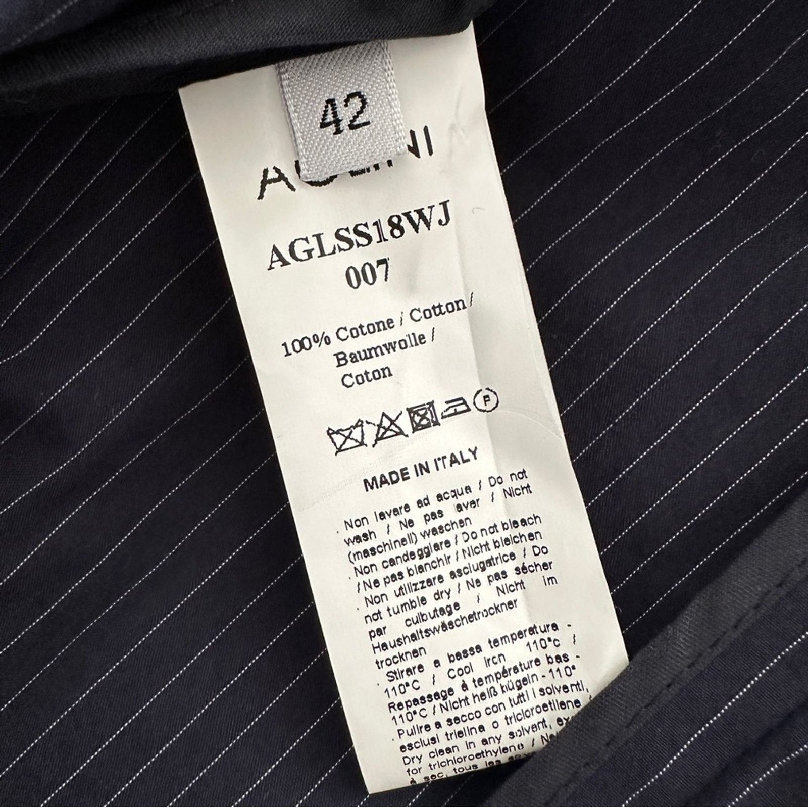 AGLINI AGLINI Pinstriped 100% COTTON Wrap Tie Blazer Blue White 42 Size M / US 6-8 / IT 42-44 - 11 Thumbnail