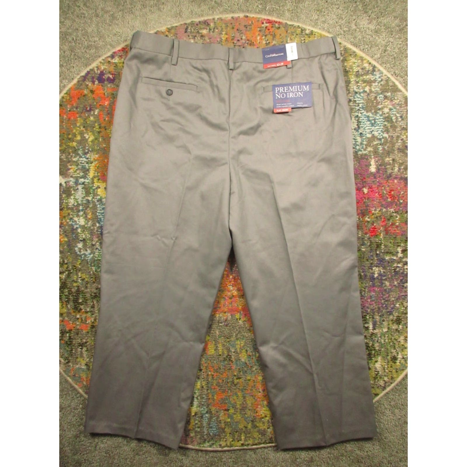 Croft & Barrow Croft & Barrow Pants Men 42x29 Gray Classic Premium No Iron Slacks NEW Mens Size US 42 / EU 58 - 4 Thumbnail