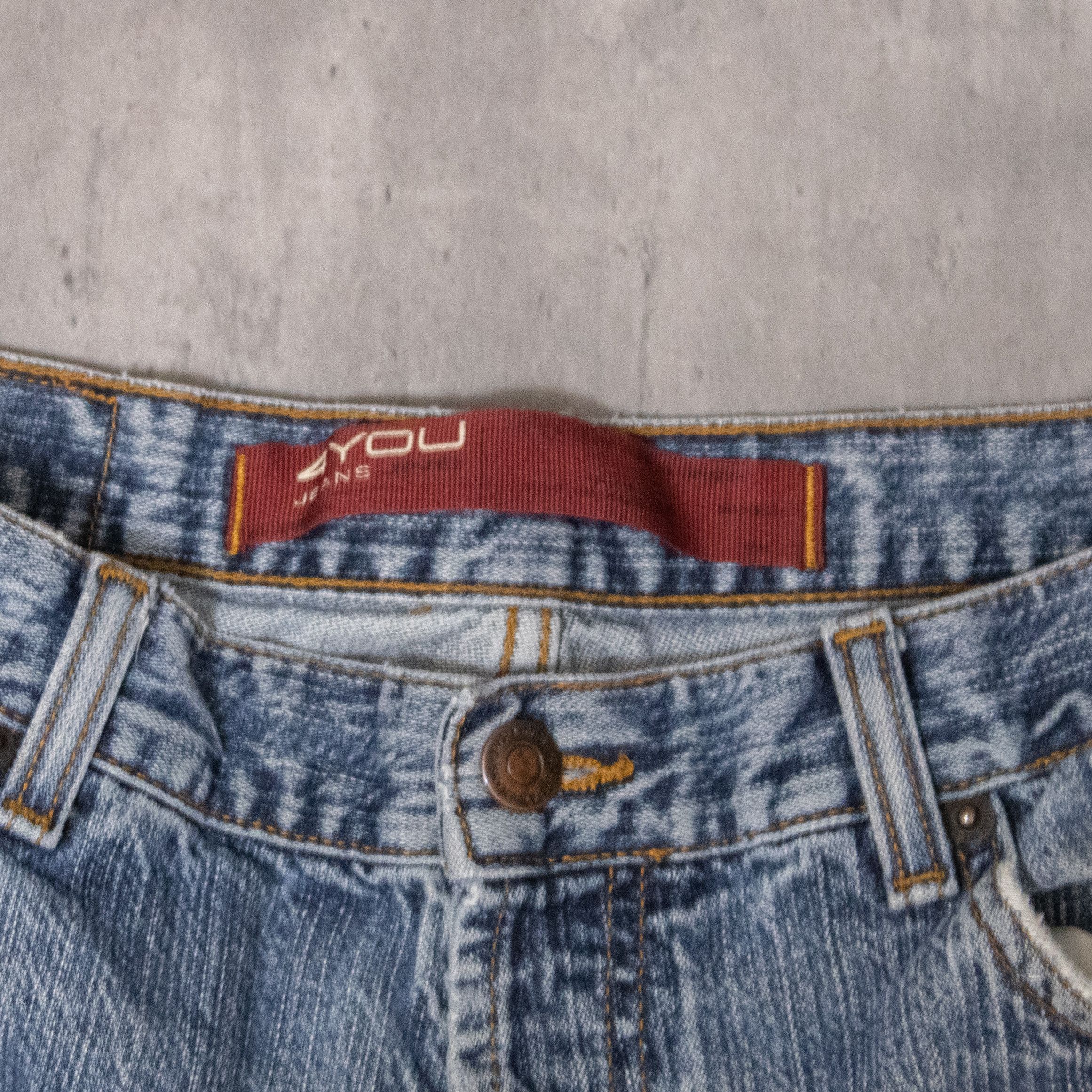 4YOU Y2K 00's 4You Baggy Relax Fit Wide Midwash Denim Pant's Size US 30 / EU 46 - 7 Thumbnail