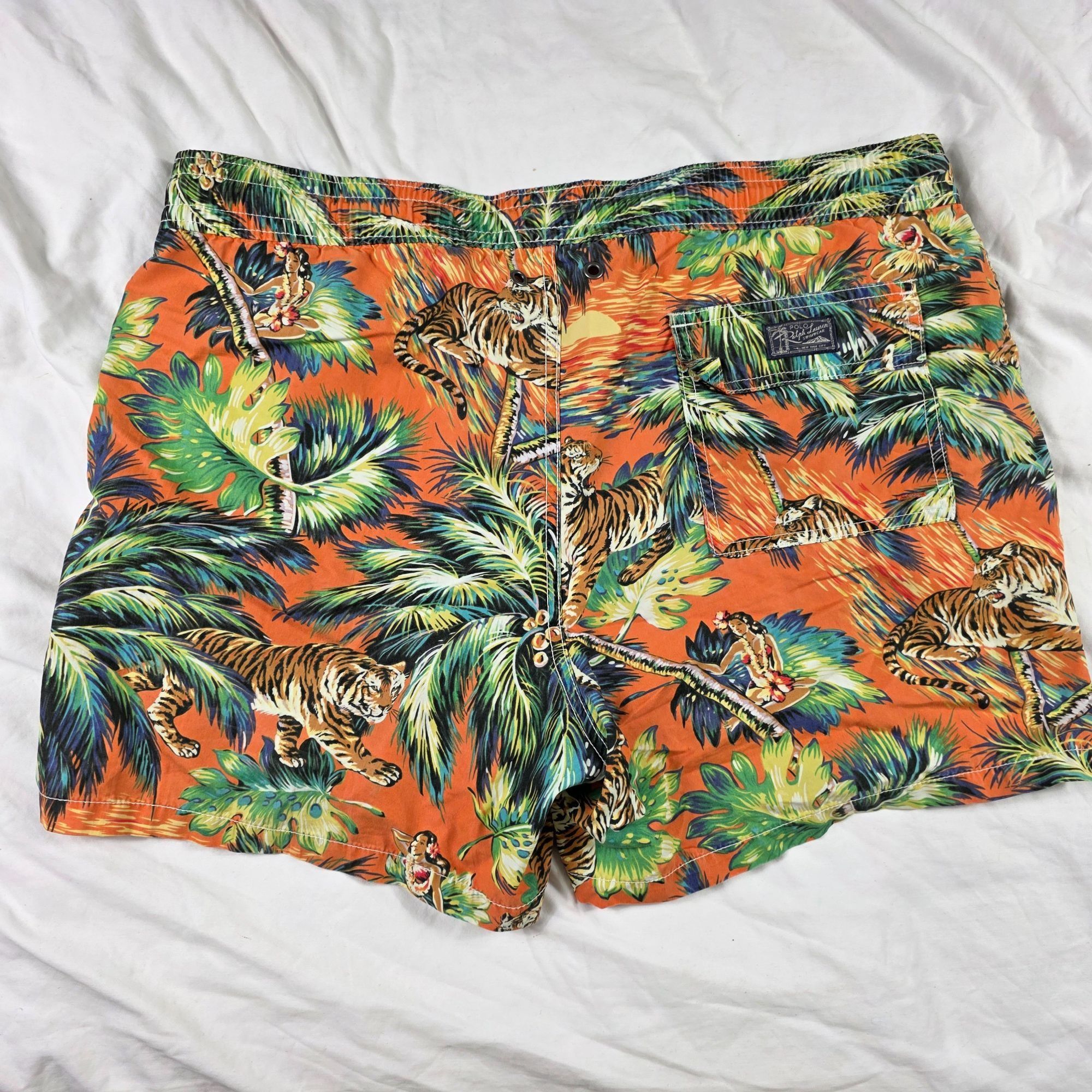 Polo Ralph Lauren Polo Ralph Lauren Mens Small Tropical Print Swim Trunks Oran Size US 30 / EU 46 - 2 Thumbnail