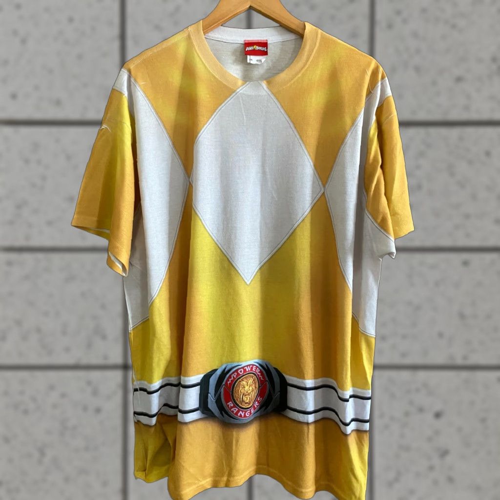 Vintage Mighty Morphin Power Rangers Adult Mens-2XL Yellow Shirt Costume Size US XXL / EU 58 / 5 - 1 Thumbnail
