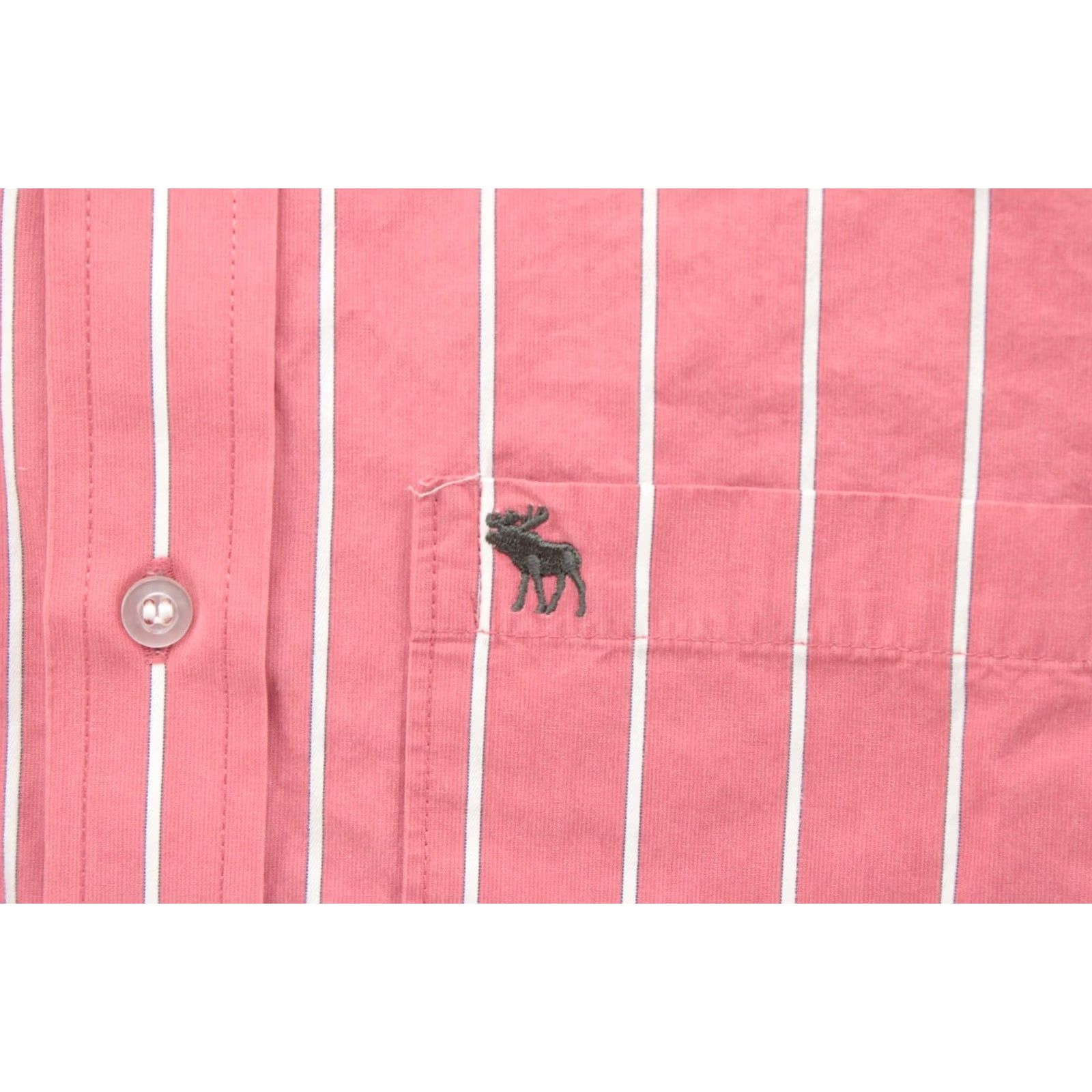 Abercrombie & Fitch Abercrombie & Fitch Shirt Mens Medium Muscle Fit Pink White Stripe Button up Size US M / EU 48-50 / 2 - 3 Thumbnail