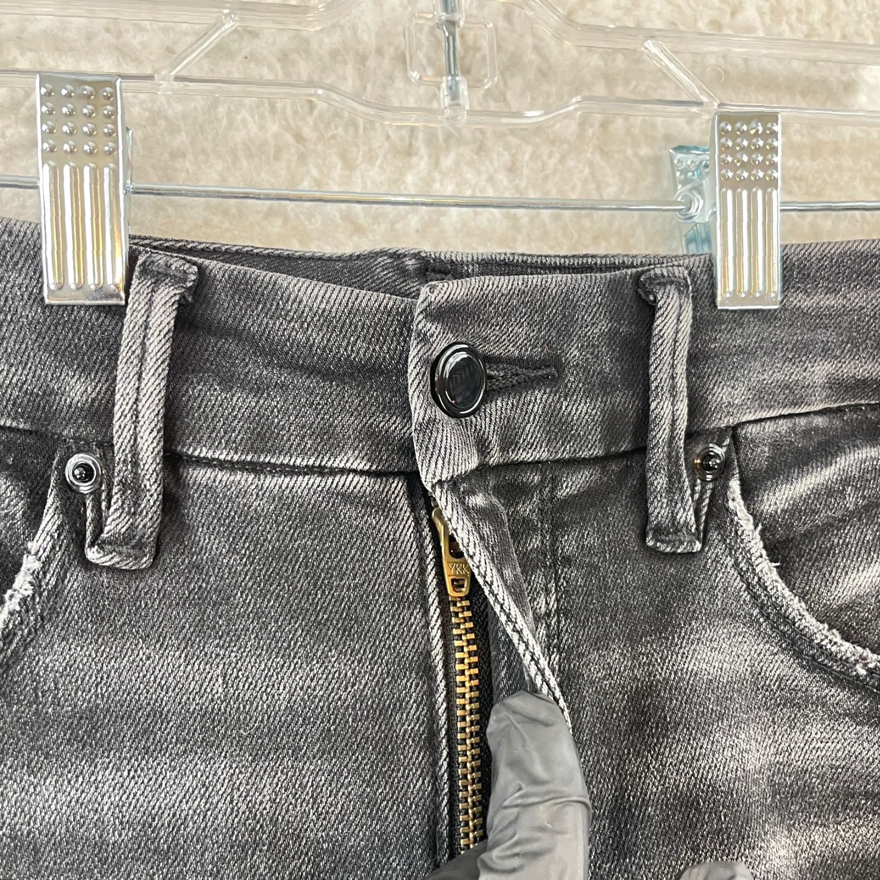 Good American Good American Good Waist Crop Jeans Womens 8 Black Denim High Waist Distressed Jeans Size 30" / US 8 / IT 44 - 5 Thumbnail
