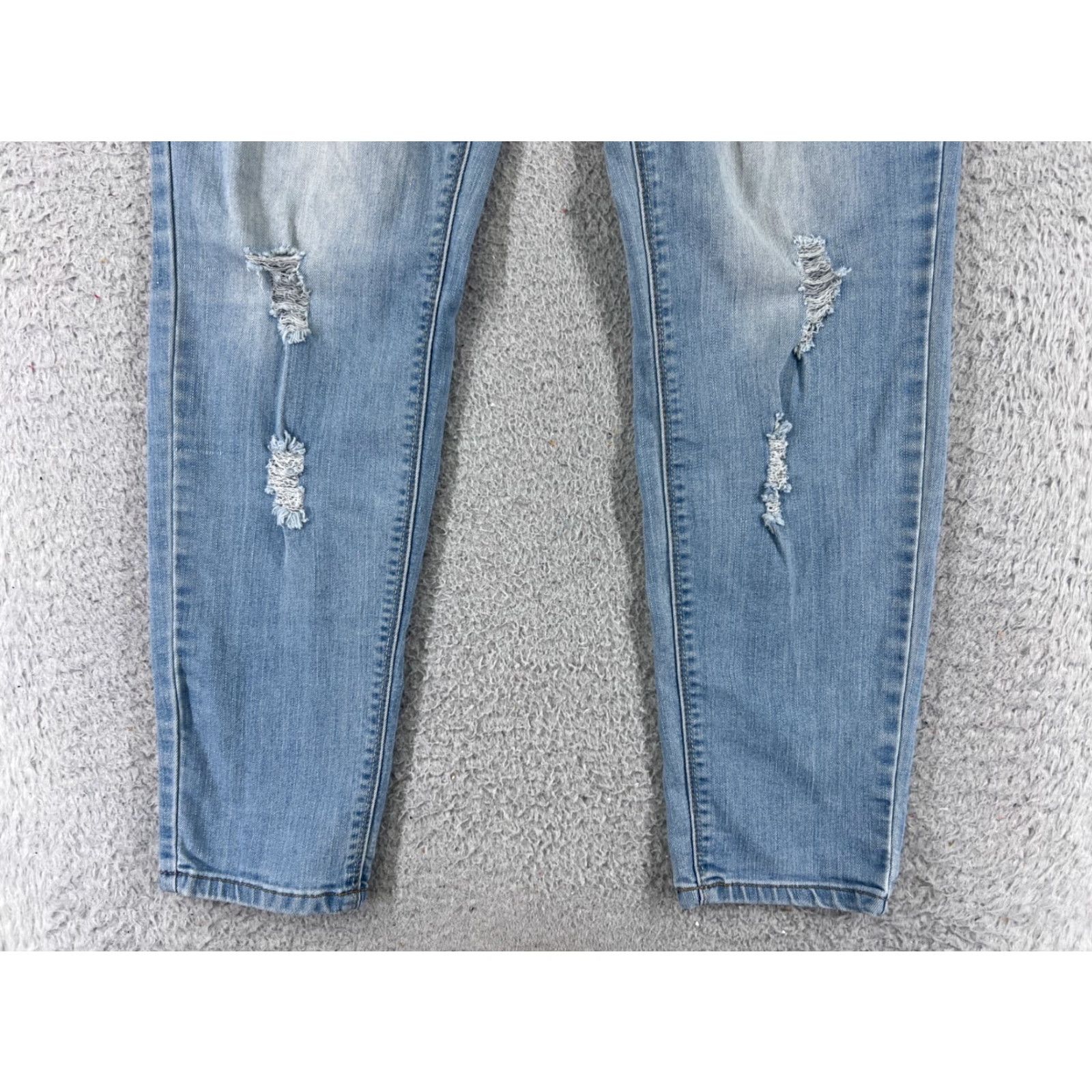 Vintage Elite Jeans Jeans Women's 30x28 Blue Denim Tapered Distressed Cotton Blend 11 Regular Belt Loops 5-Pocket Design Size 32" / US 10 / IT 46 - 2 Thumbnail
