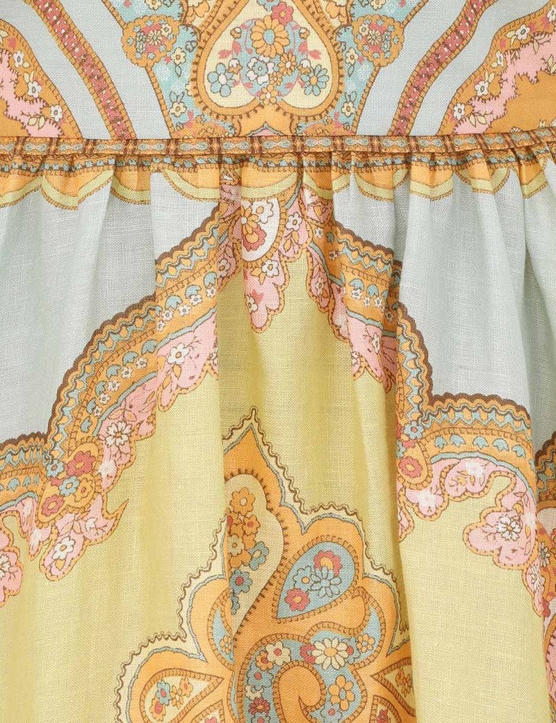 Zimmermann oc11z0126 Maxine Picnic Midi Dress in Multicolor Size S / US 4 / IT 40 - 6 Thumbnail
