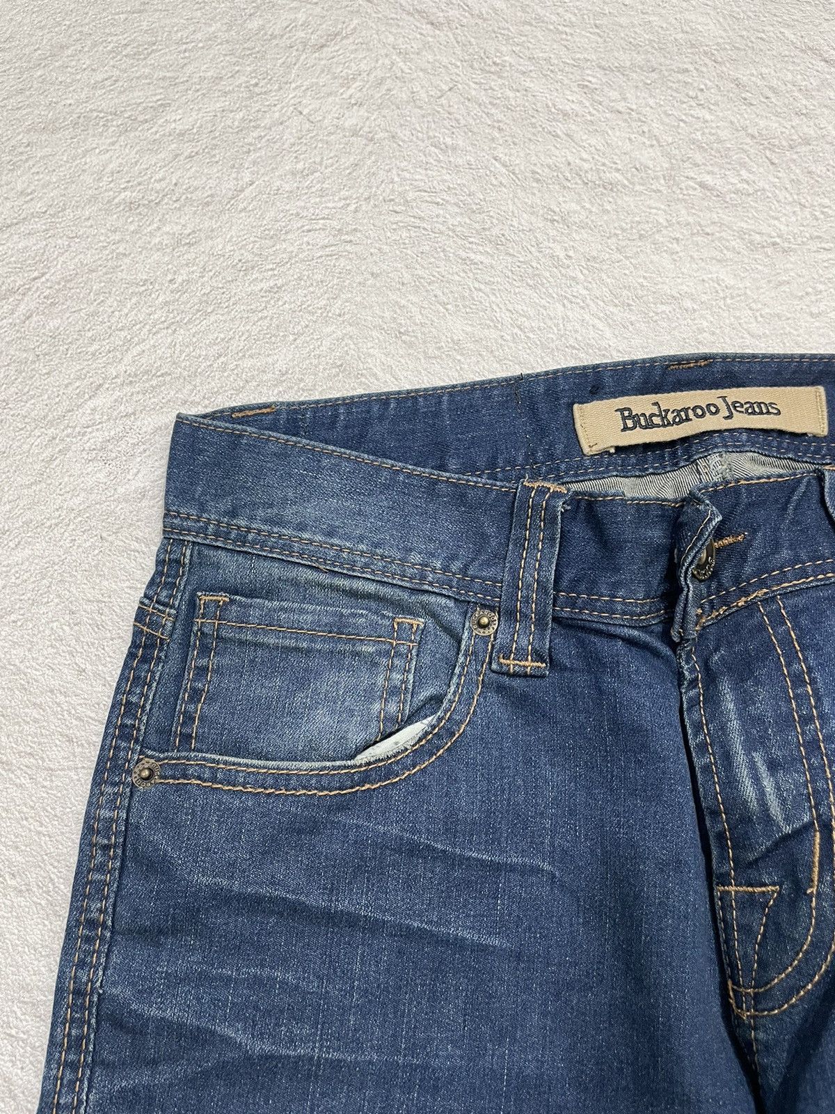 Japanese Brand 2000s Buckaro Distressed Blue Denim y2k Size US 29 - 4 Thumbnail