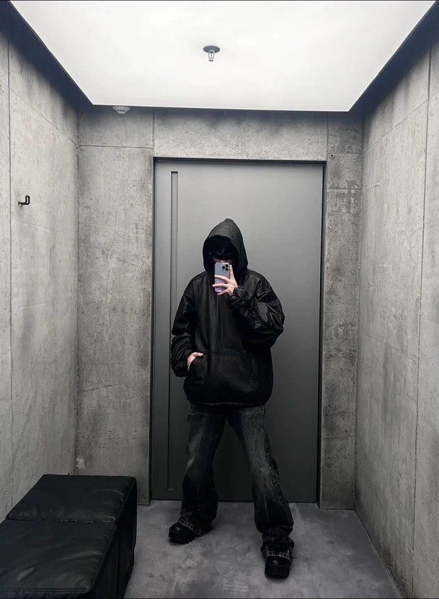 Balenciaga Balenciaga Black leather hoodie Size US S / EU 44-46 / 1 - 6 Thumbnail