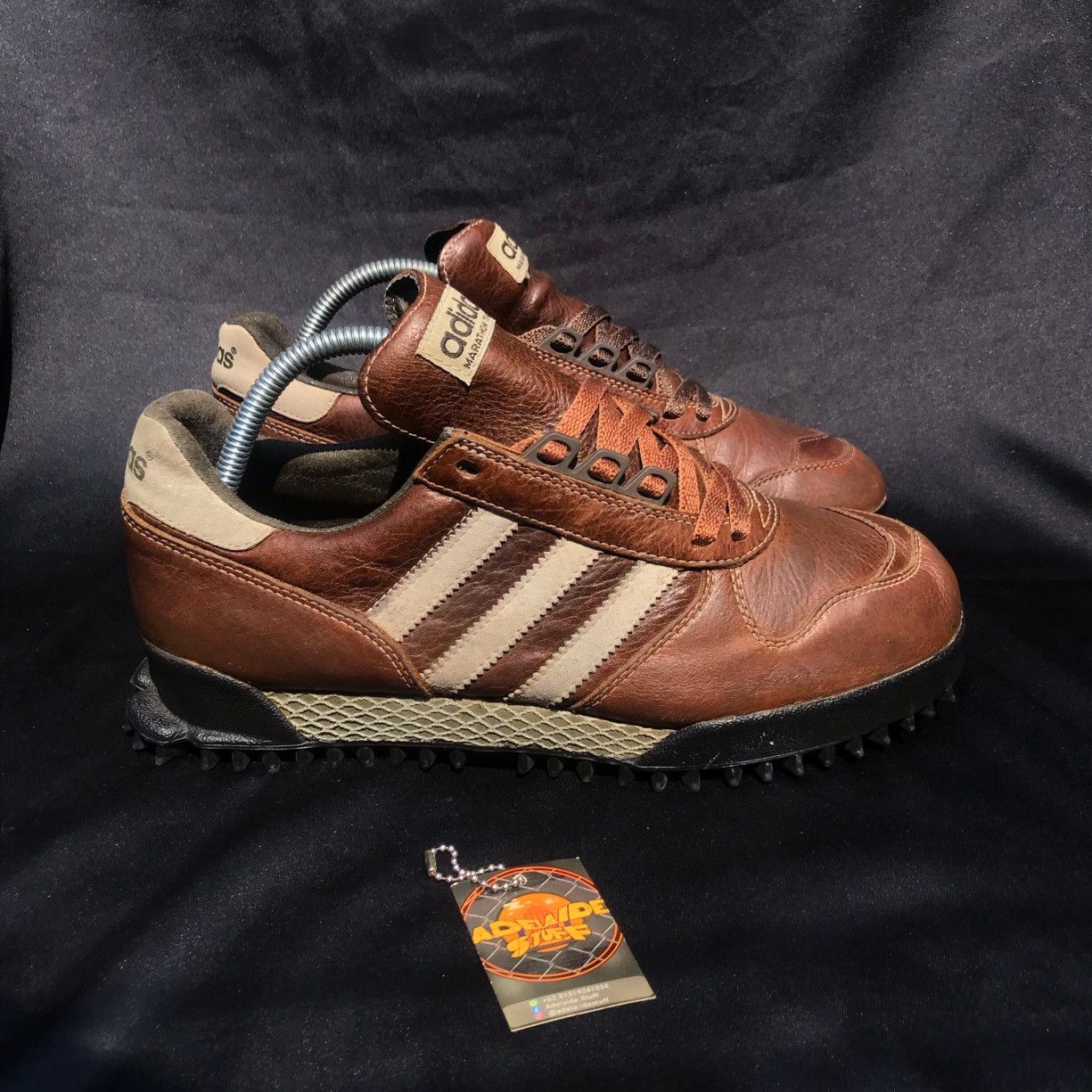 Adidas  Vintage Vintage Adidas Marathon Trainer Brown Leather | Grailed