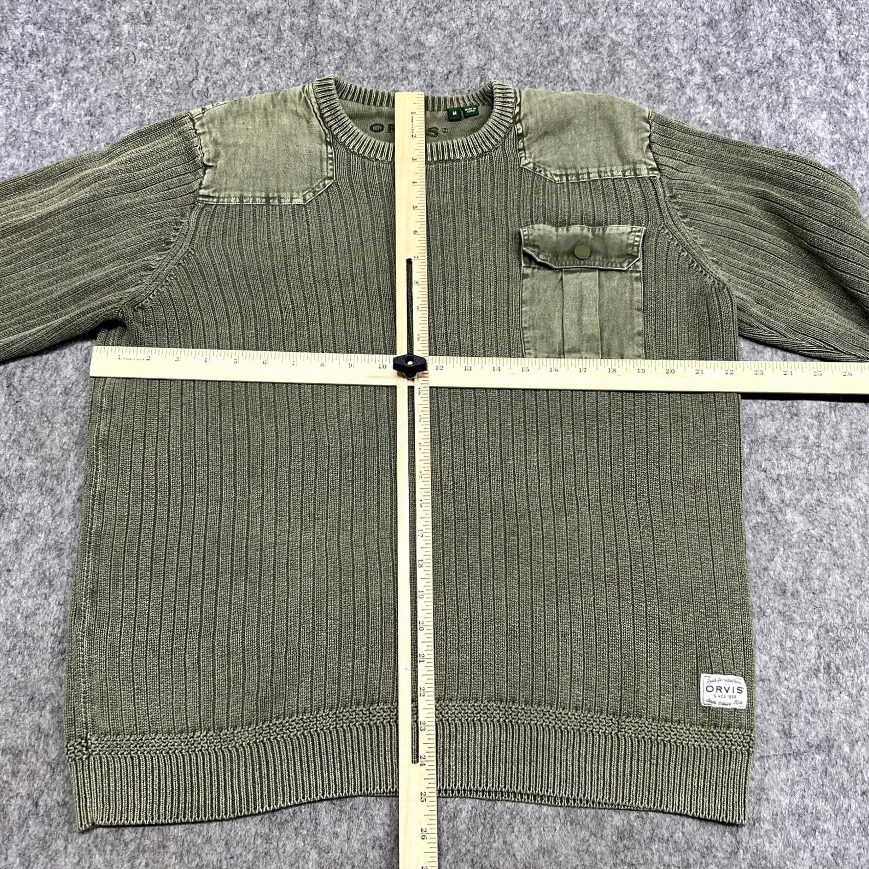 Orvis Orvis Mens Green Crewneck Cotton Linen Sweater - Pre-Owned Military Style Size US M / EU 48-50 / 2 - 4 Thumbnail