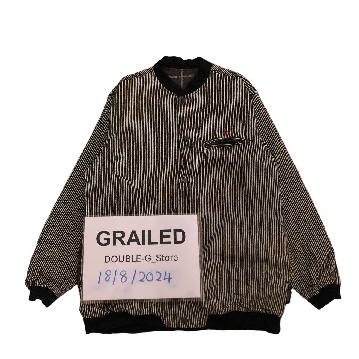 Japanese Brand × Vintage 📌VINTAGE BOMBER JACKET HICKORY OUT OF SIGHT ISSEY MIYAKE Size US M / EU 48-50 / 2 - 1 Thumbnail